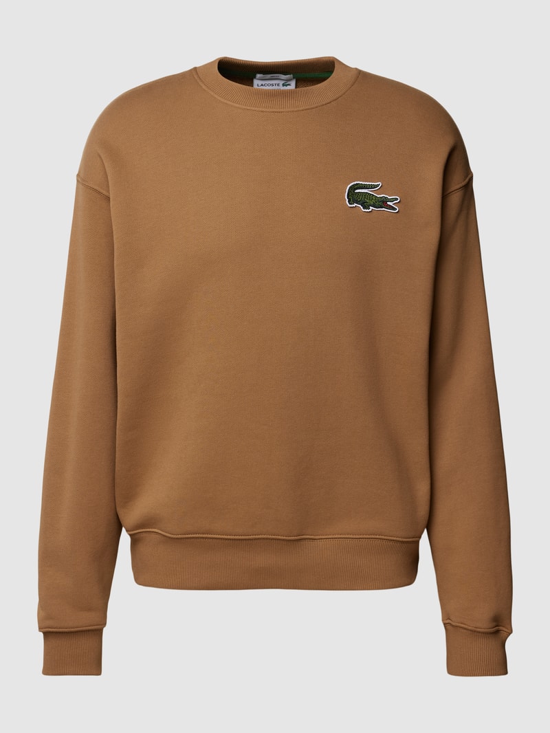 Sweatshirt mit Label-Stitching in camel