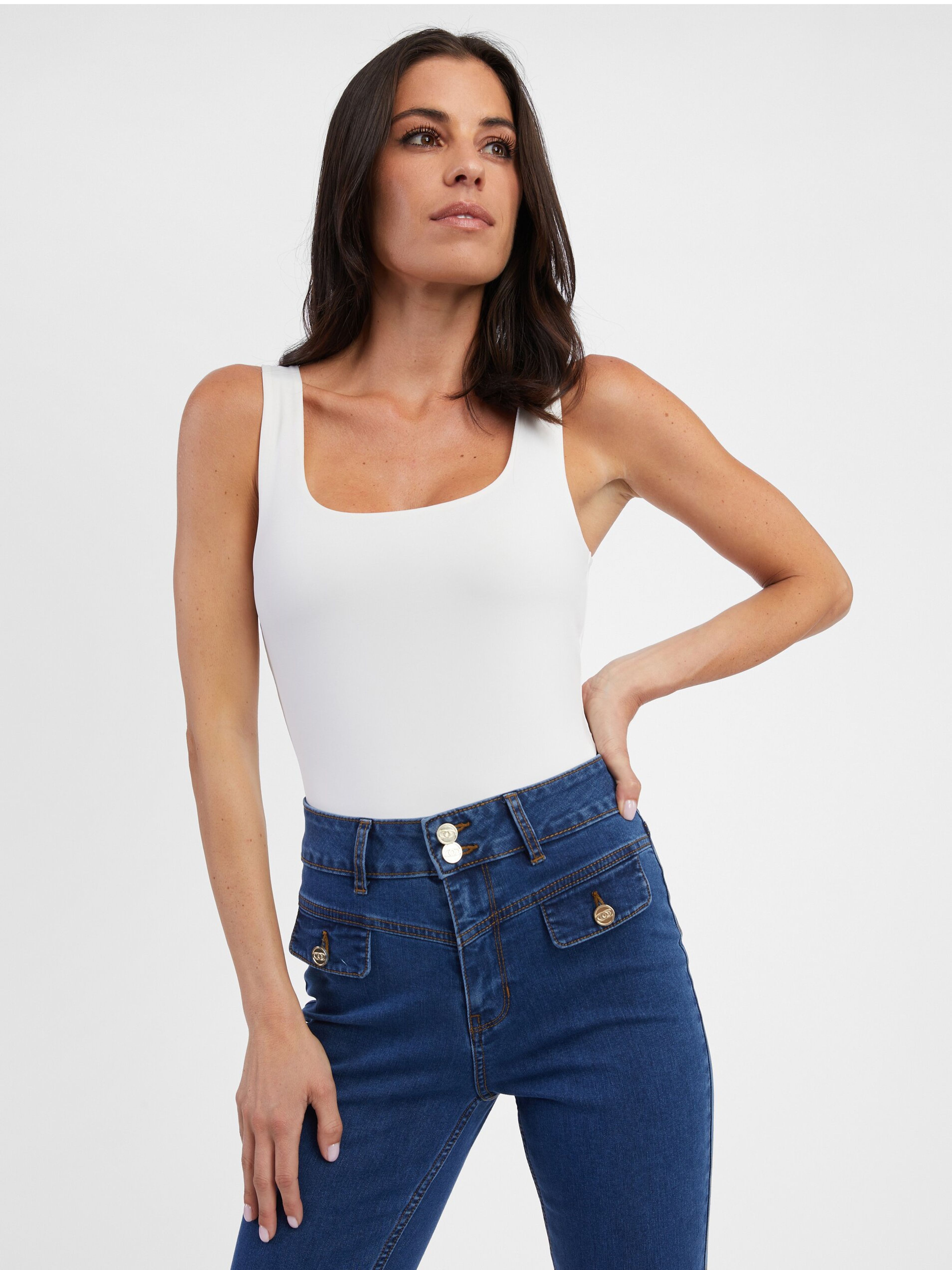Blaue Damen-Bootcut-Jeans ORSAY