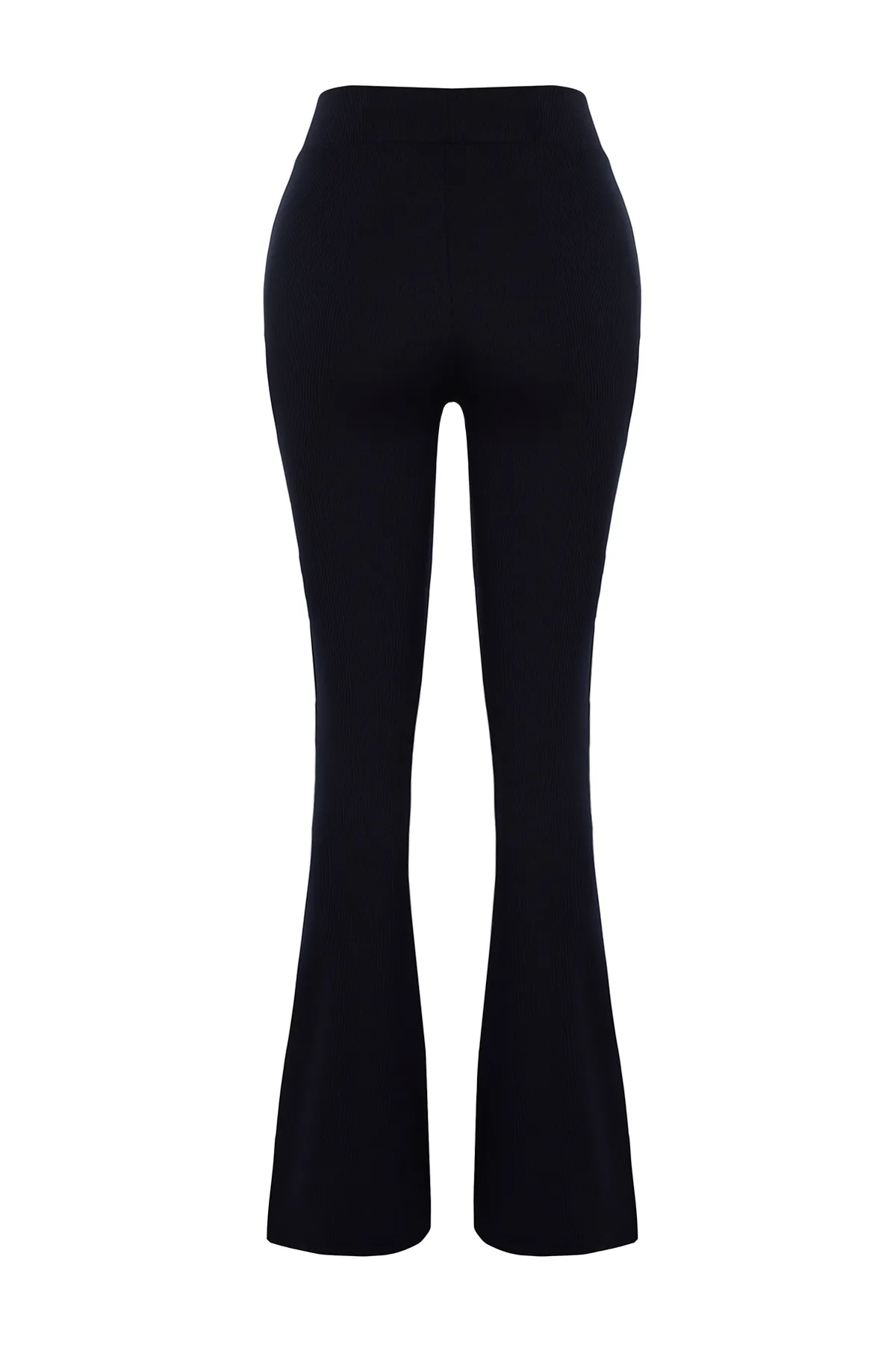 Trendyol Collection  Marineblaue, gerippte, ausgestellte/spanische Leggings mit hoher Taille und dehnbarer Strick-Leggings TWOSS23PL00135
