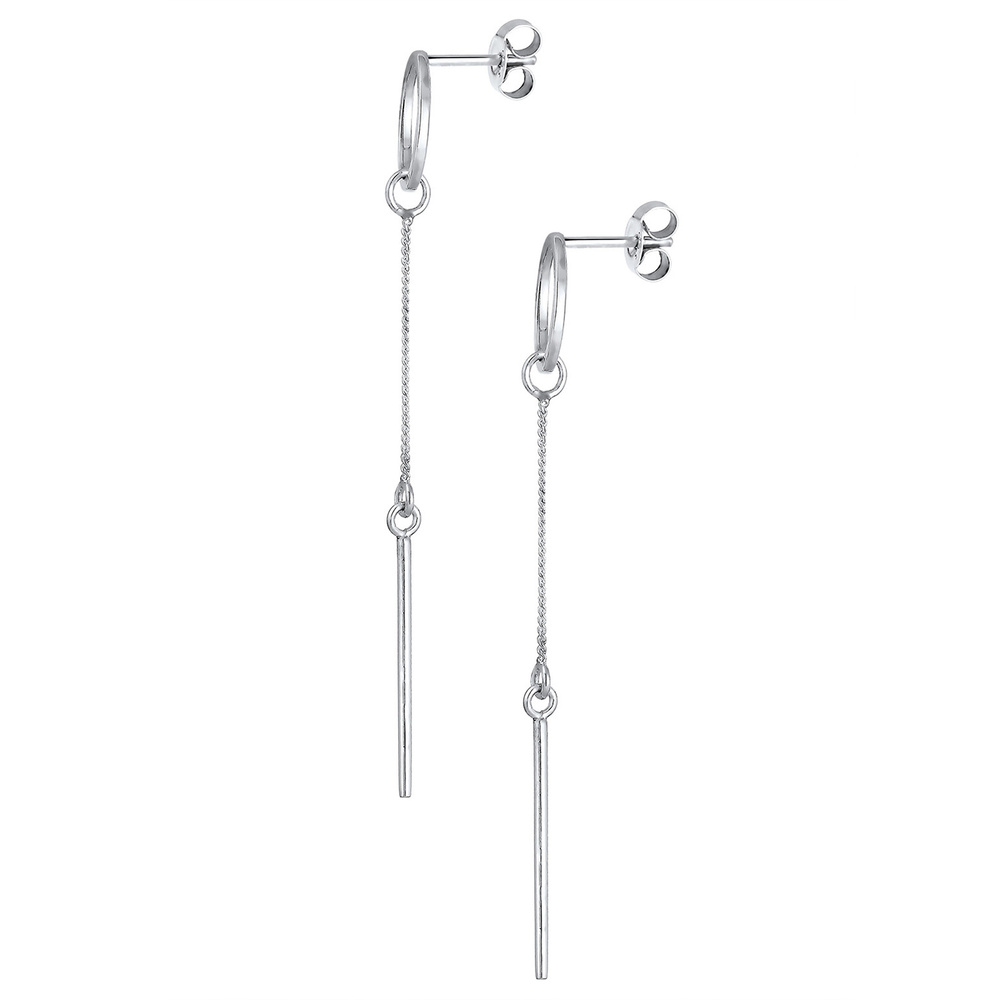 Elli Elli Boucles d'Oreilles Kreis Stab Geo Minimal 925 Sterling Silber Boucles d'oreilles