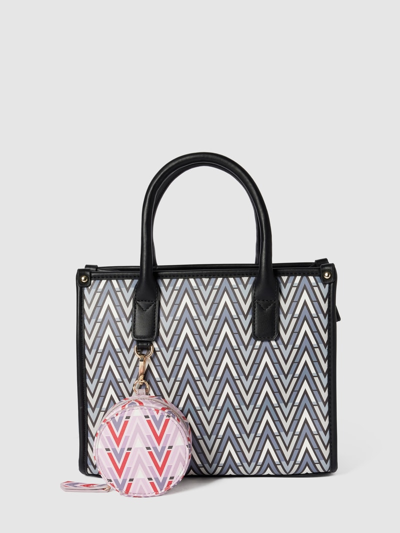 Handtasche mit Allover-Logo-Muster in schwarz