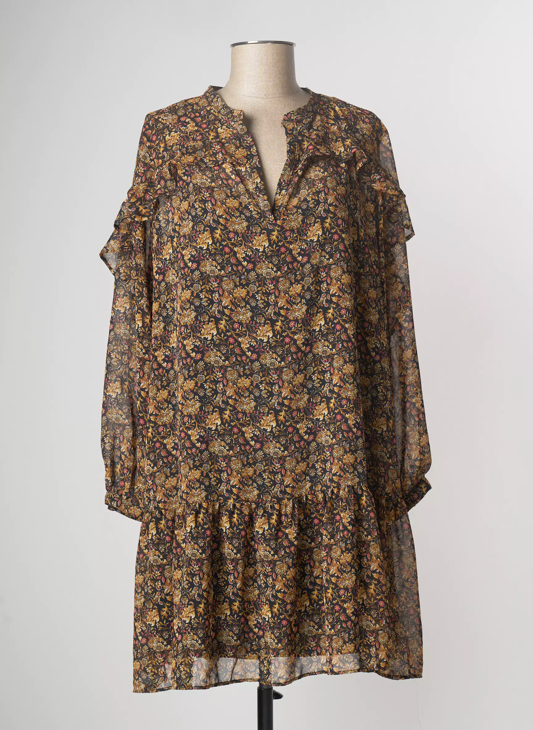 Mango Robes Mi Longues Femme couleur marron