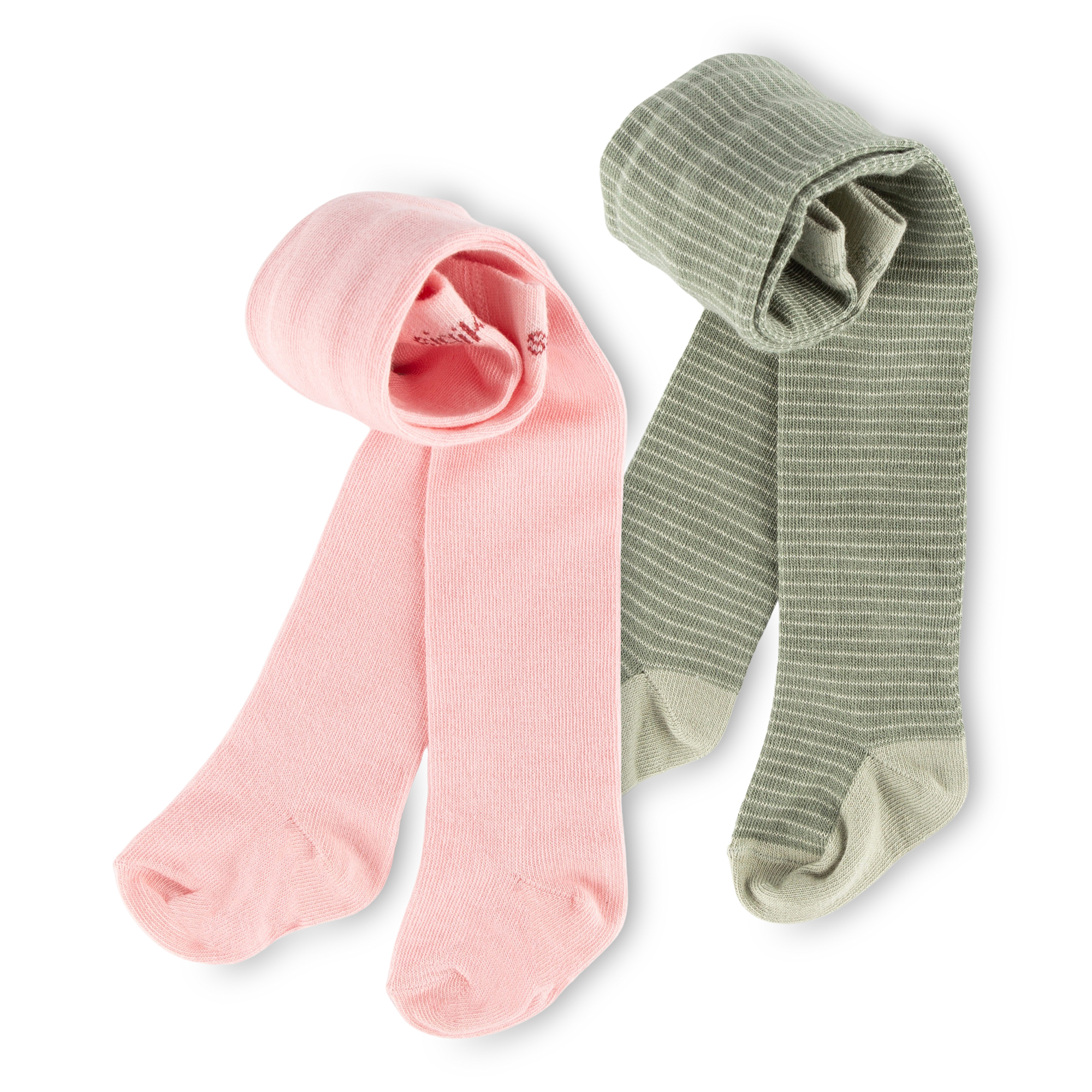 Baby Strumpfhosen 2er-Set, rosa und grün