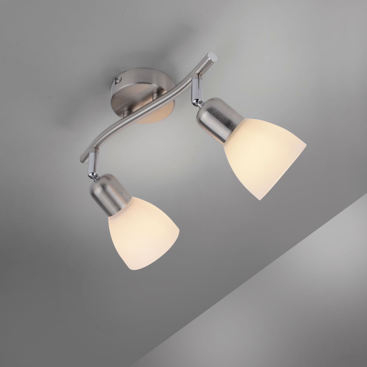 JUST LIGHT LeuchtenDirekt Wand- & Deckenleuchte KARO, 2x E14 max. 40Watt exkl., dreh- und schwenkbar, Innenleuchte, IP20