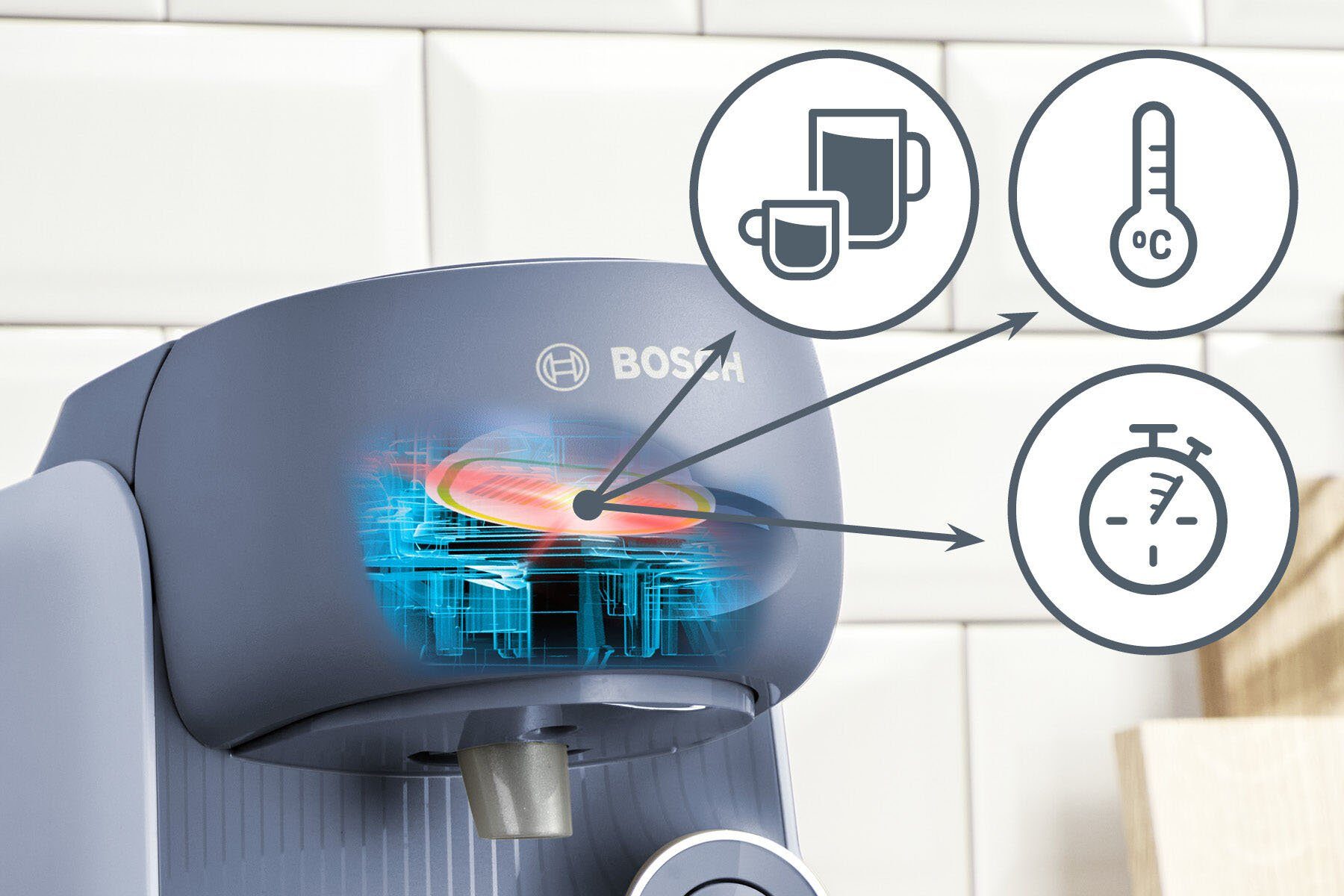 TASSIMO Kapselmaschine FINESSE TAS16B5, 1400 W, geeignet für alle Tassen, mehr Intensität per Knopfdruck