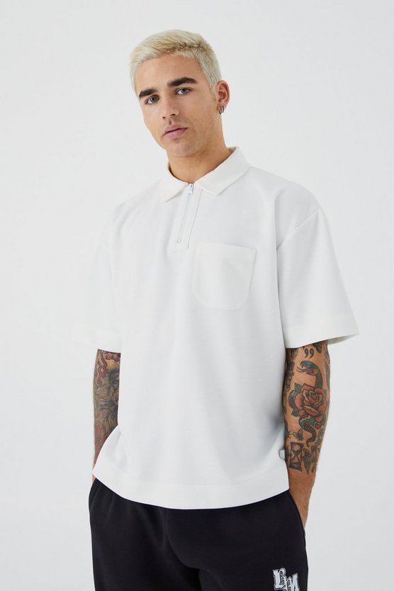 Oversize Poloshirt mit Taschen
