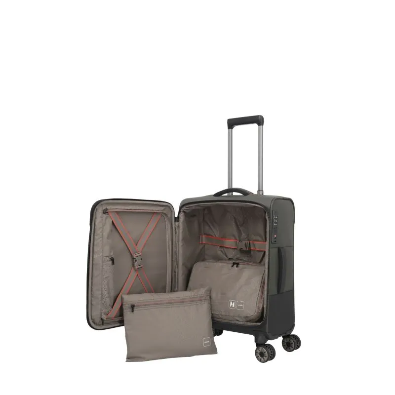 Travelite CROSSLITE Bordtrolley S mit 4 Rollen (55 cm) - Oliv