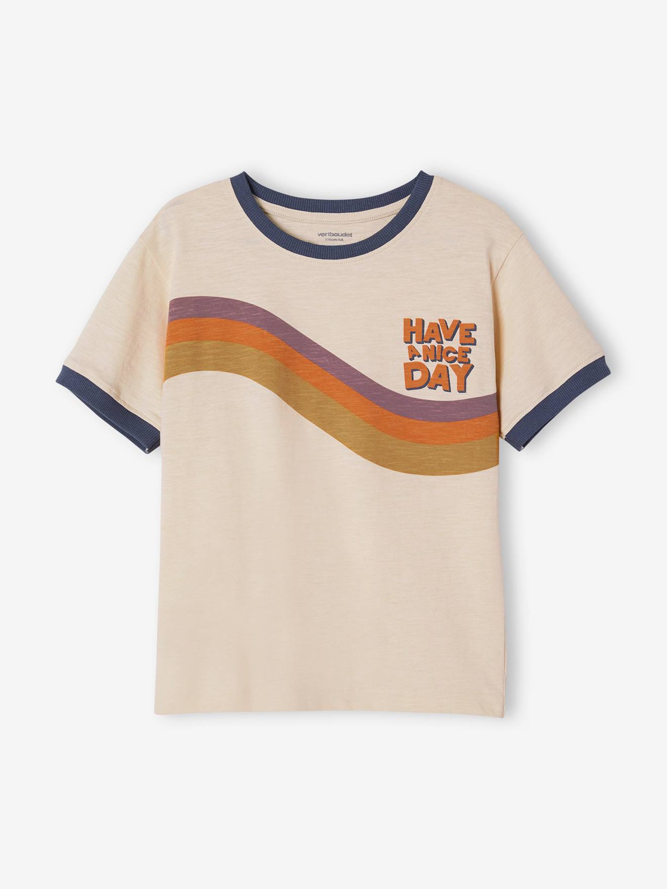 T-shirt vague garçon écru