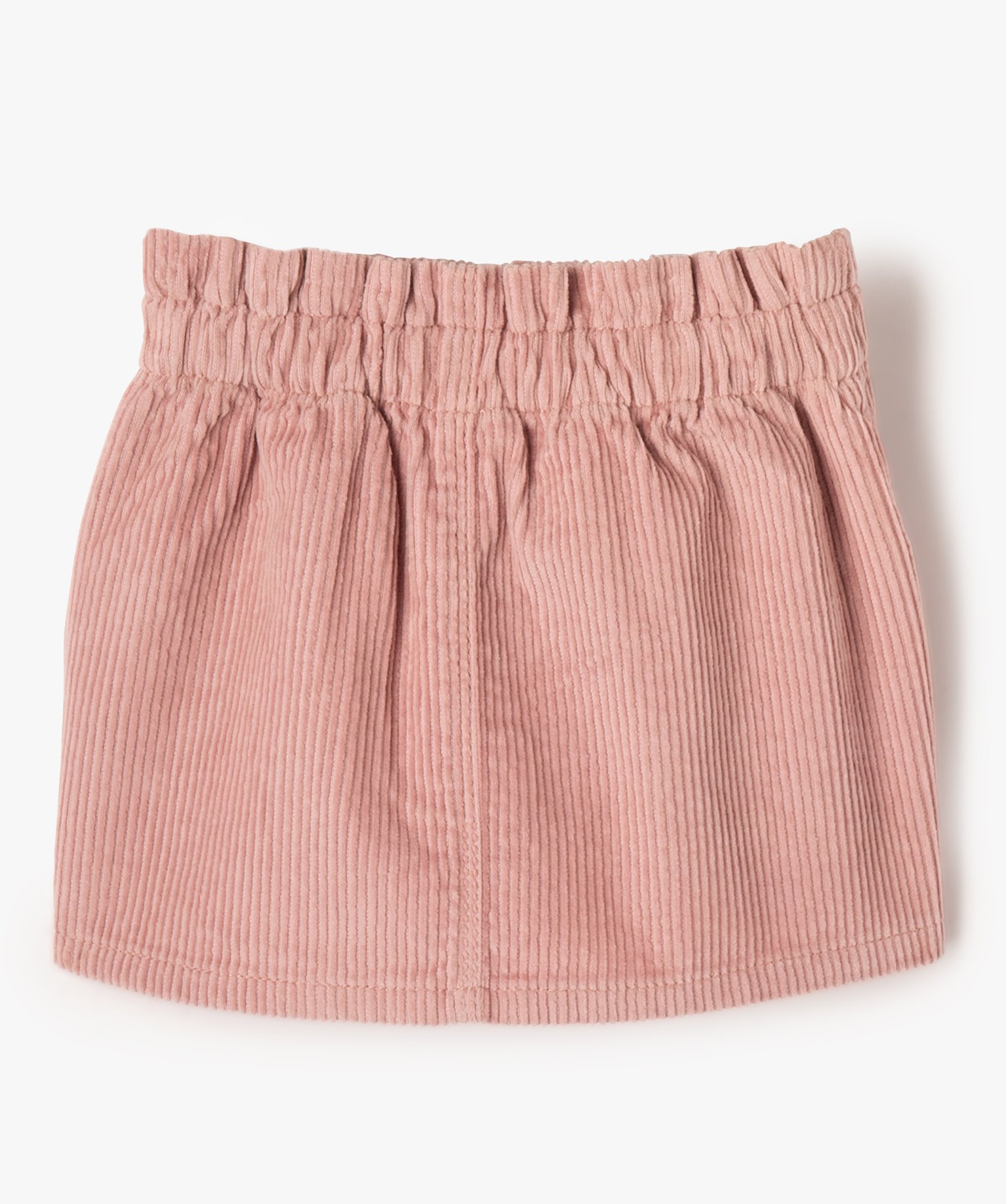 Jupe courte en velours à taille élastique bébé fille rose | GEMO