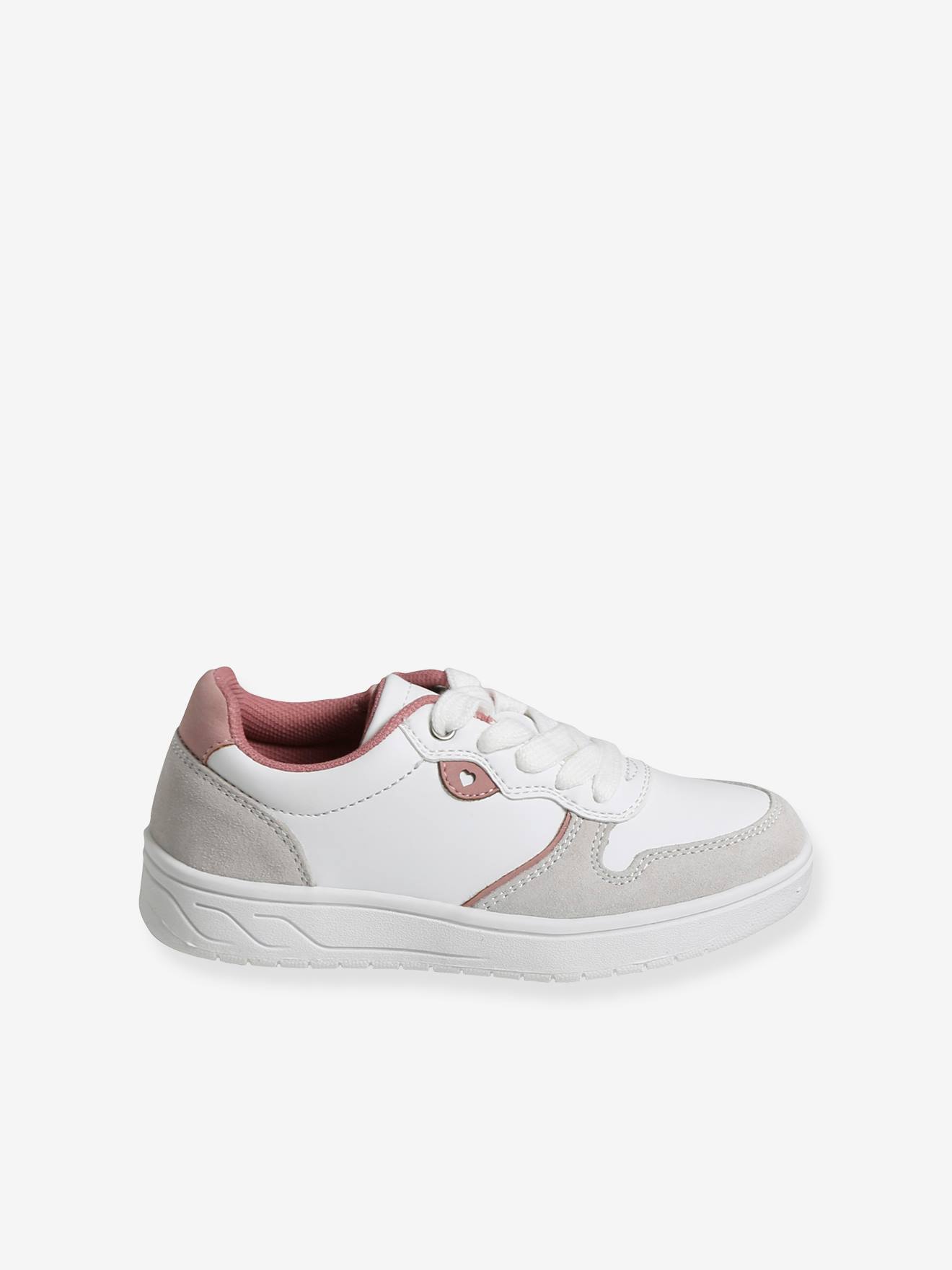 Baskets lacées et zippées fille blanc