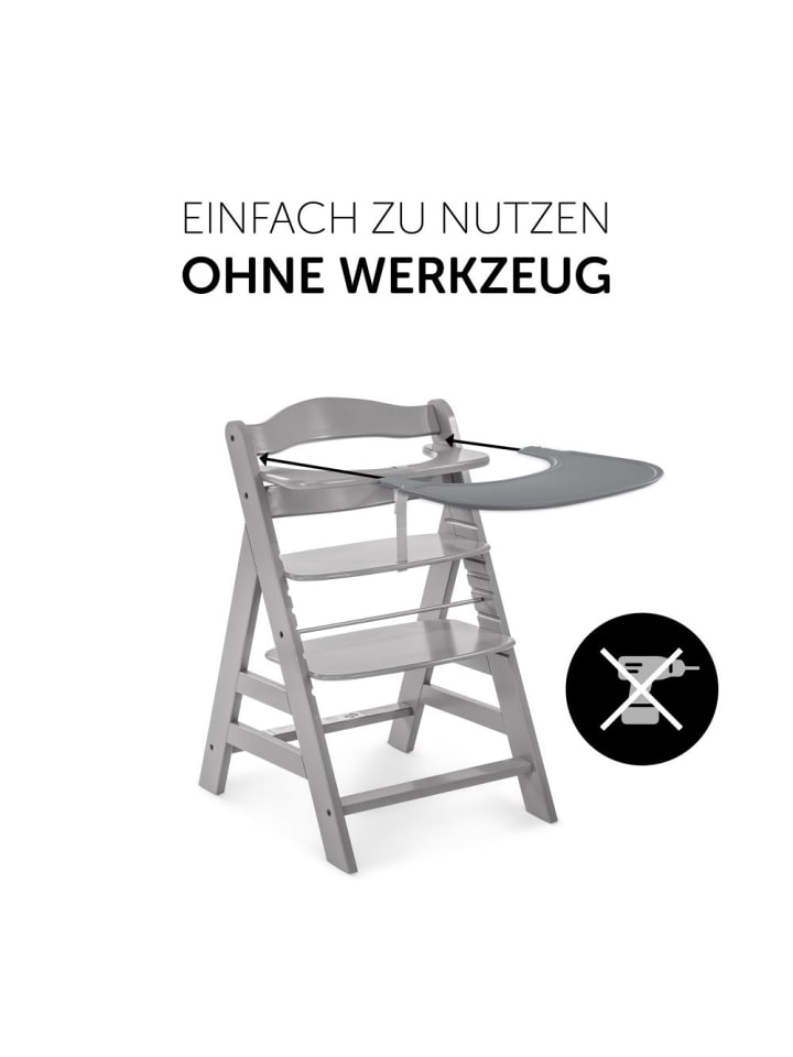 Hauck 5-tlg. Essbrett-Set für Alpha Plus - Click Tray   in grau,rosa günstig kaufen onesize