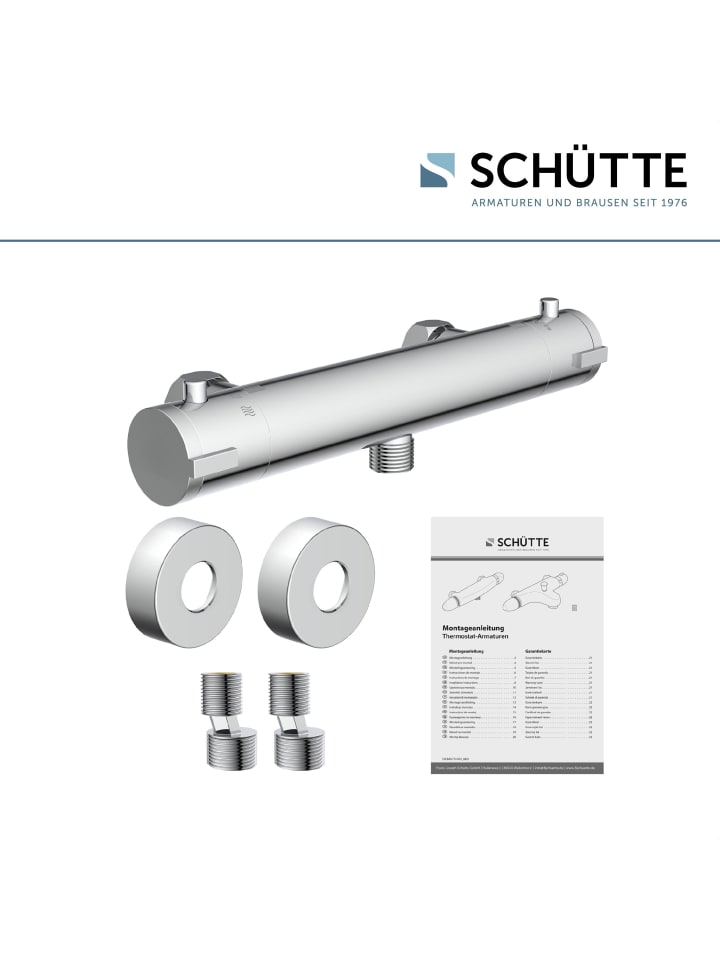 Schütte Duscharmatur LONDON in Chrom mit Thermostat - (L) 7 x (B) 27 x (H) 6 cm günstig kaufen onesize