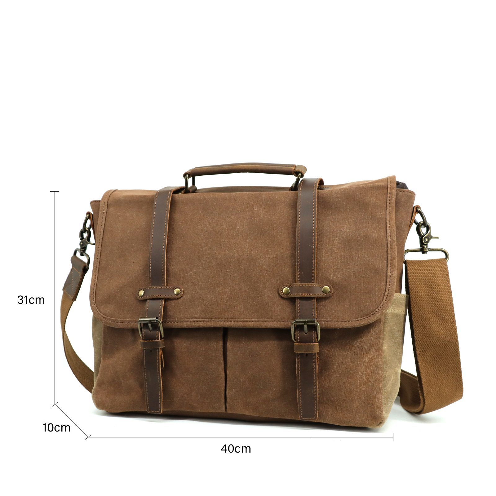 TAN.TOMI Aktentasche Aktentasche mit Schultergurt,Aktentasche Herren Leder, Business Tasche mit Tragegriff, Arbeitstasche mit Laptopfach