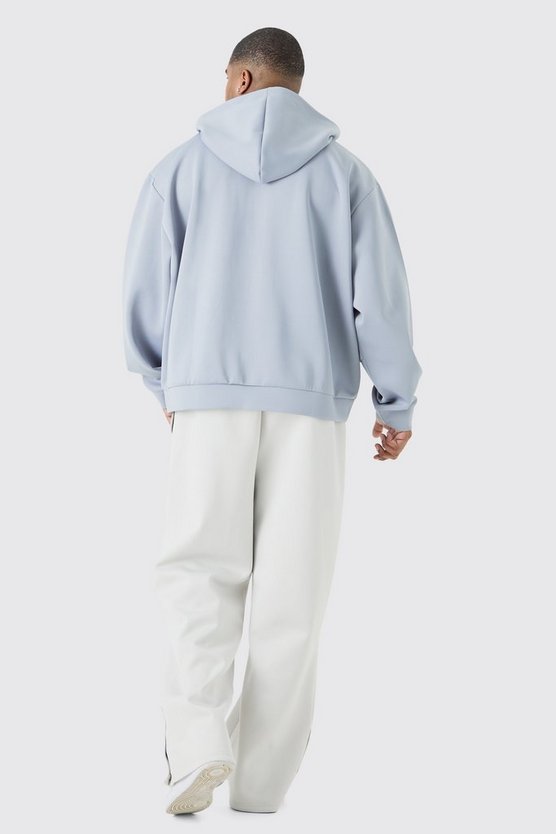 Plus kastiger Oversize Scuba Hoodie mit Reißverschluss