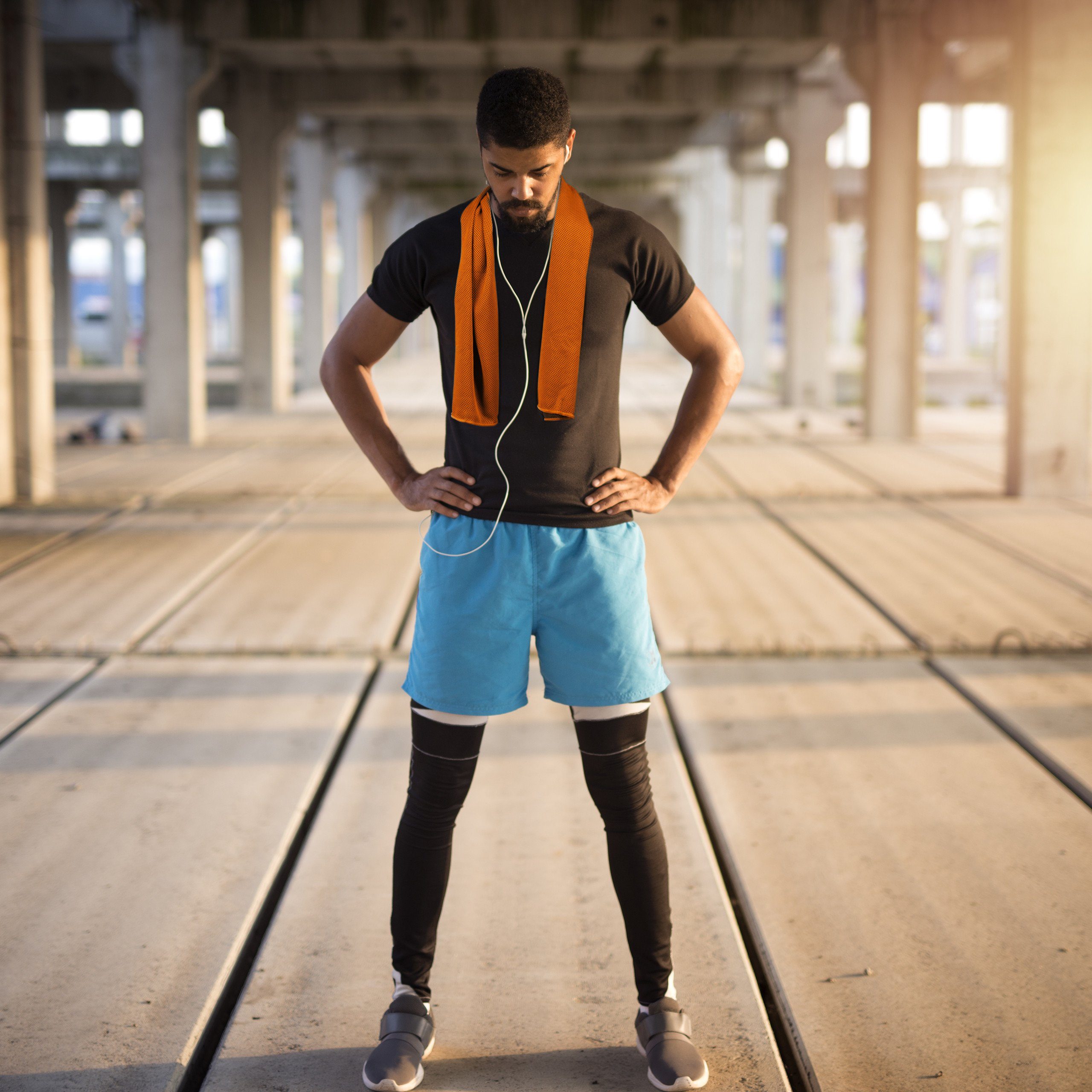relaxdays Sporthandtuch 4x Kühlendes Handtuch in Grün