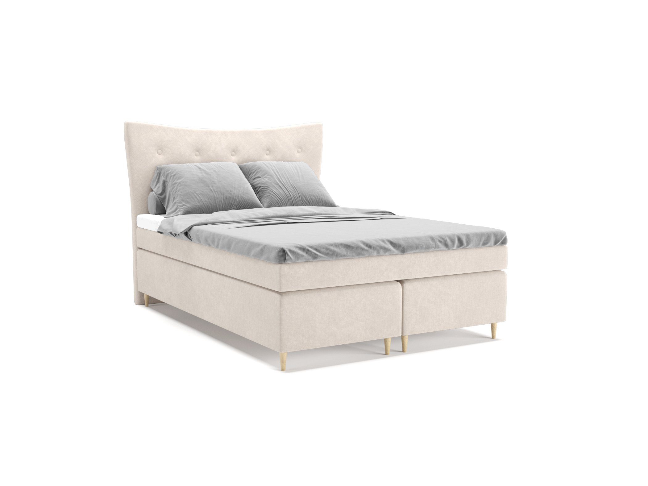 PANDA MÖBEL GmbH Boxspringbett Colorado, 140x200, 160x200, 180x200 Doppelbett, Polsterbett mit Kopfteil, Topper