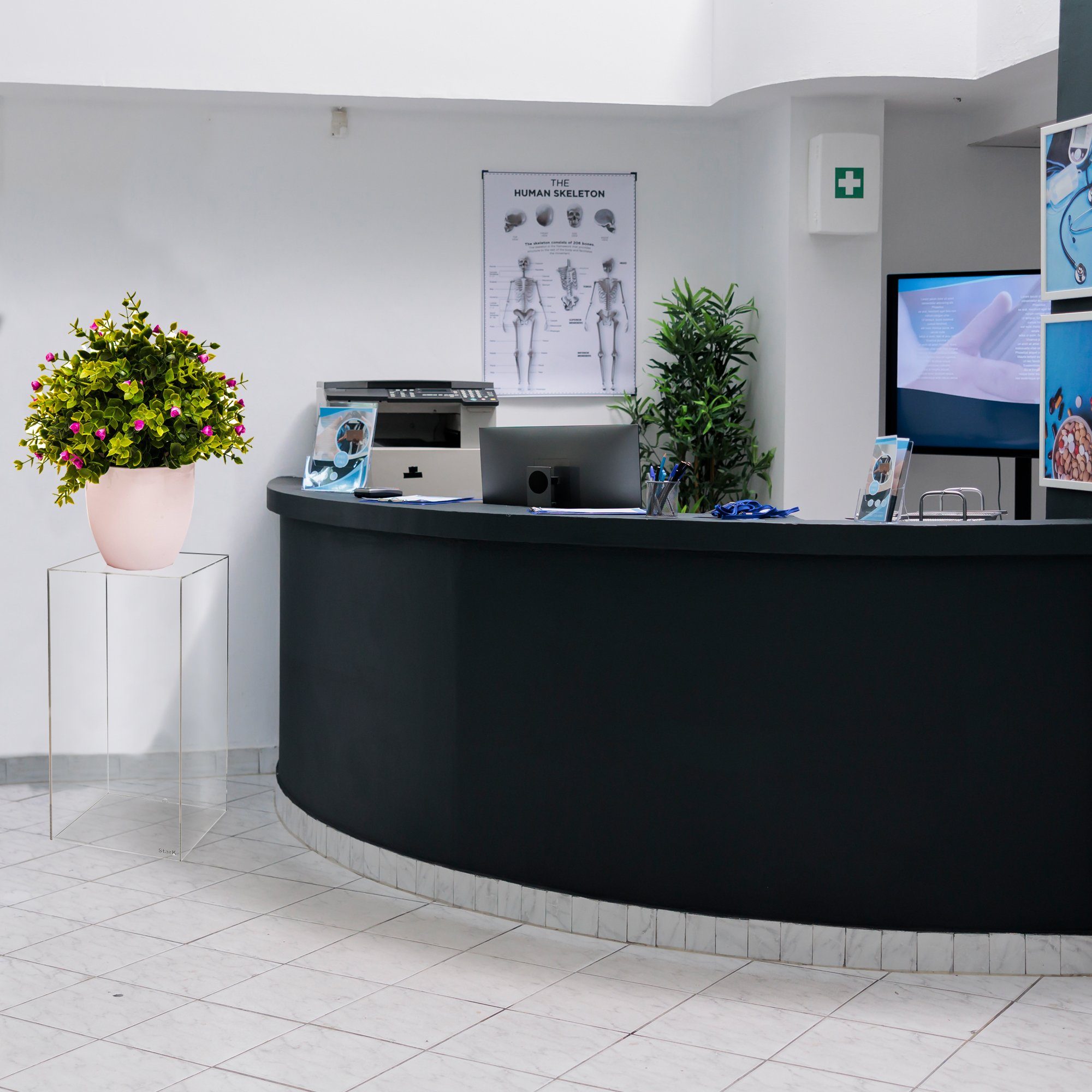 StarK Blumenständer Klare Acrylglas Dekosäule -Premium Pflanzenständer belastbar bis 30kg, Arcylglas