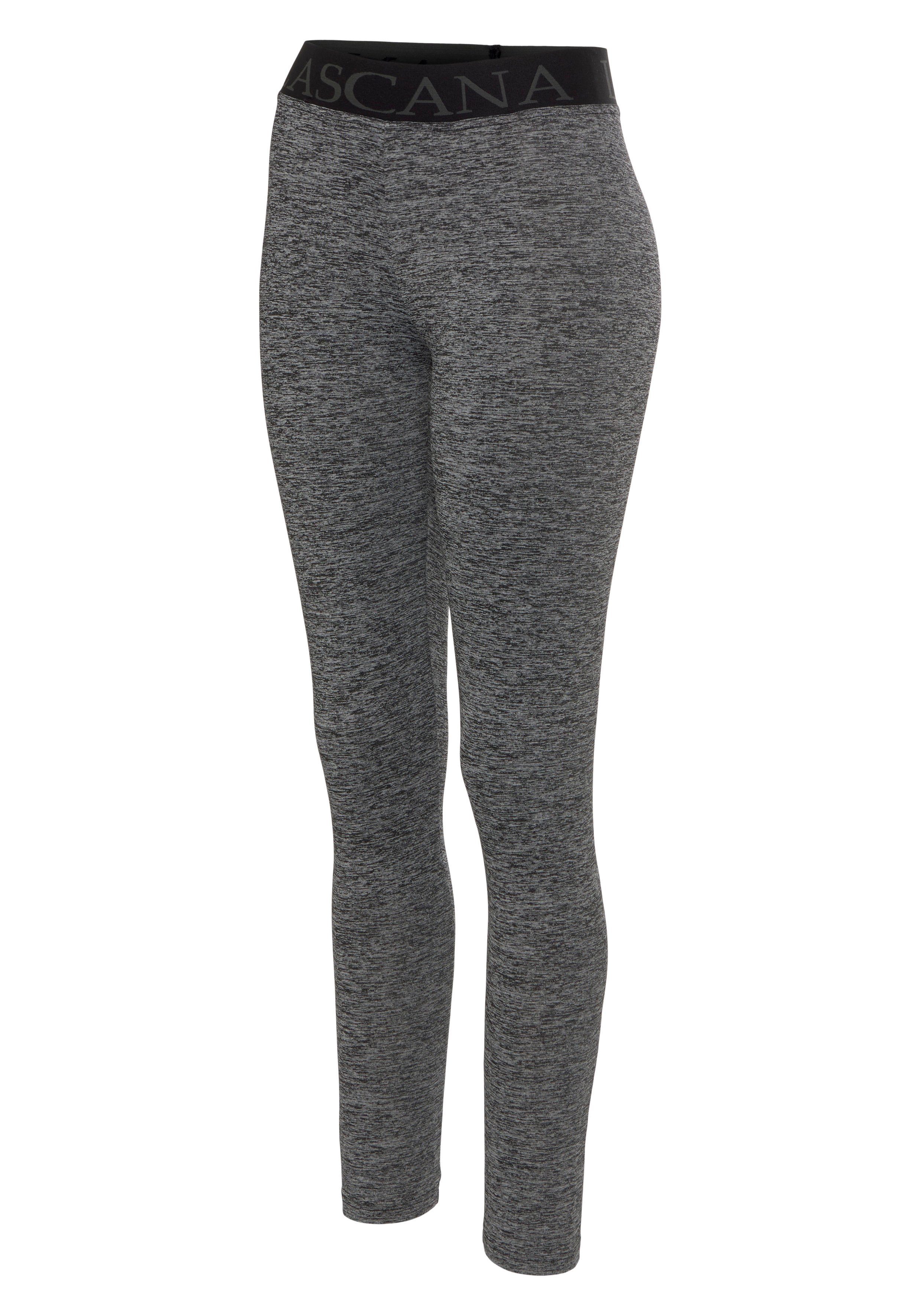 LASCANA ACTIVE Leggings meliert, mit elastischem Bund und darin eingewebtem Schriftzug
