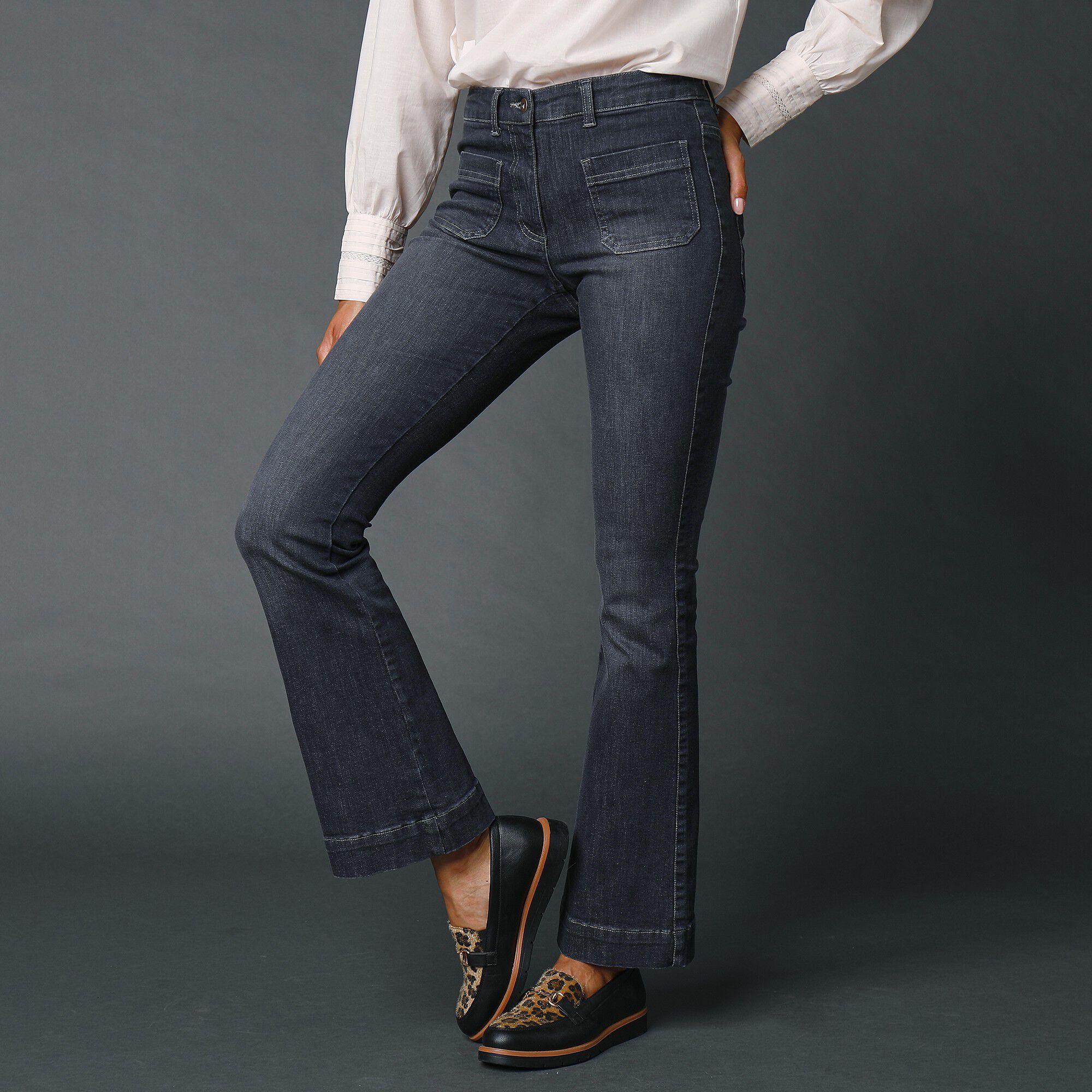 Jean bootcut poches plaquées