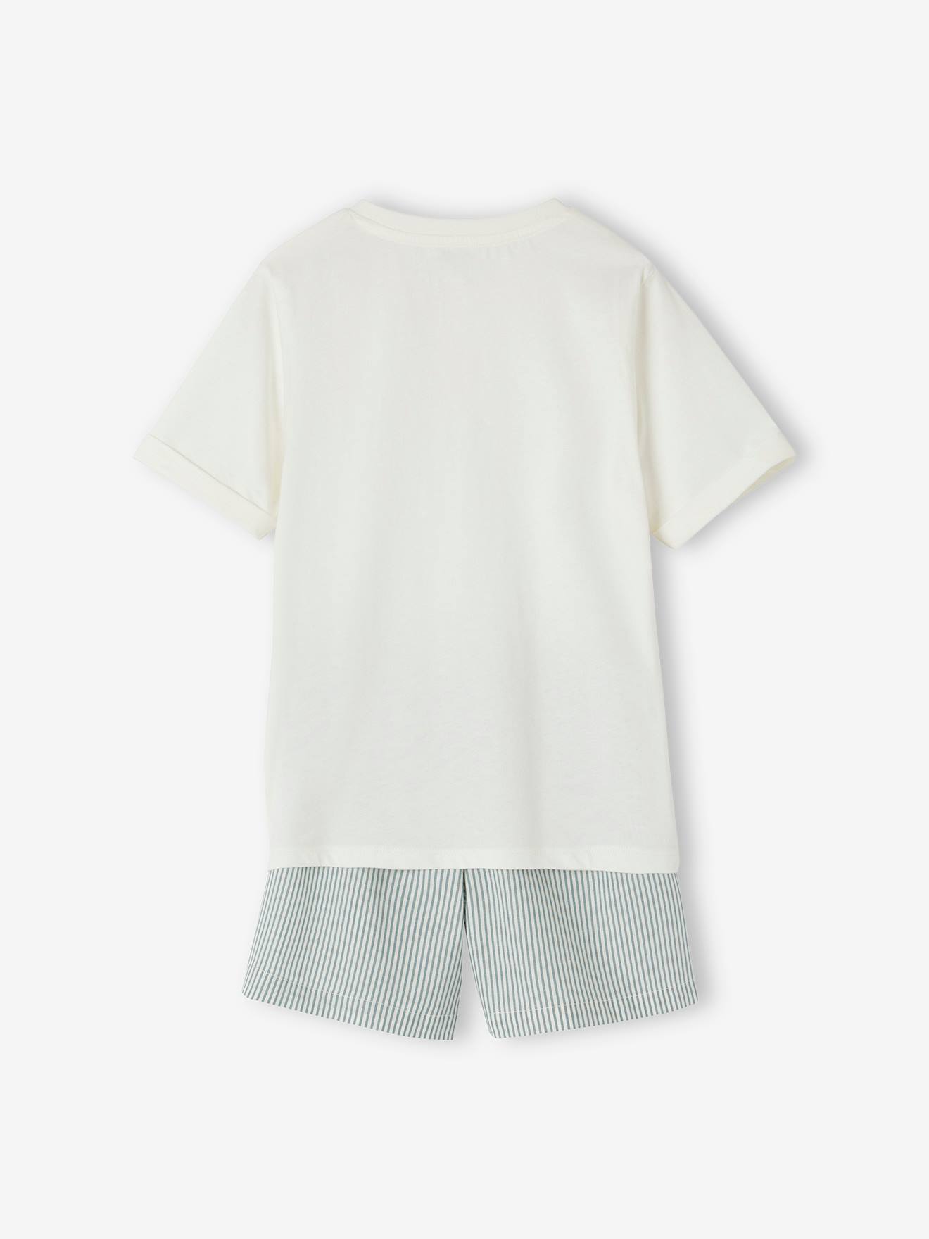 Vertbaudet Jungen Sommer-Schlafanzug, personalisierbar Oeko-Tex - wollweiß