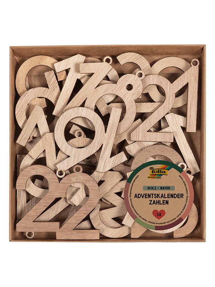 folia PAPER Adventskalenderzahlen in Natur -  24 Stück günstig kaufen onesize