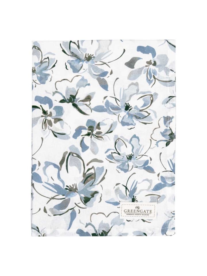 Greengate Geschirrtuch EVIA Weiß mit Blumen Olivgrün und Blau günstig kaufen onesize