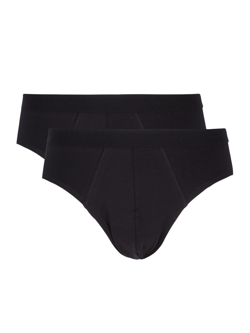 Slip mit Label-Details im 2er-Pack in schwarz