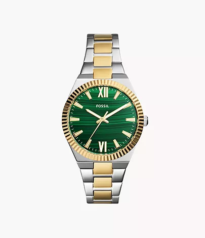 Fossil Uhr Scarlette 3-Zeiger-Werk Edelstahl Bicolor