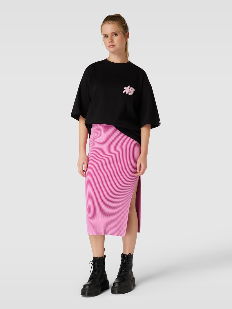 Oversized T-Shirt mit Label-Print in schwarz