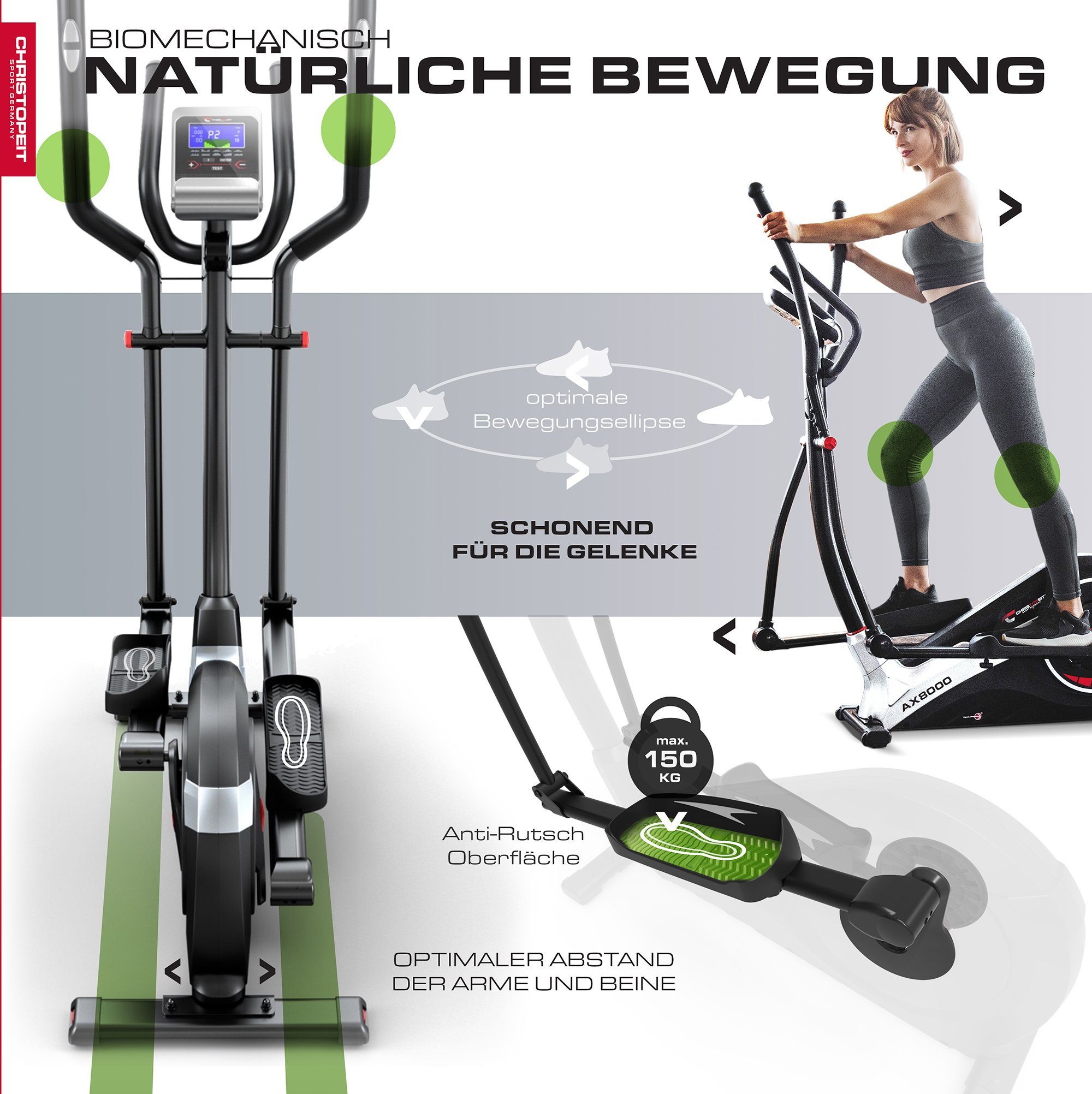 Christopeit Sport® Crosstrainer-Ergometer AX 8000