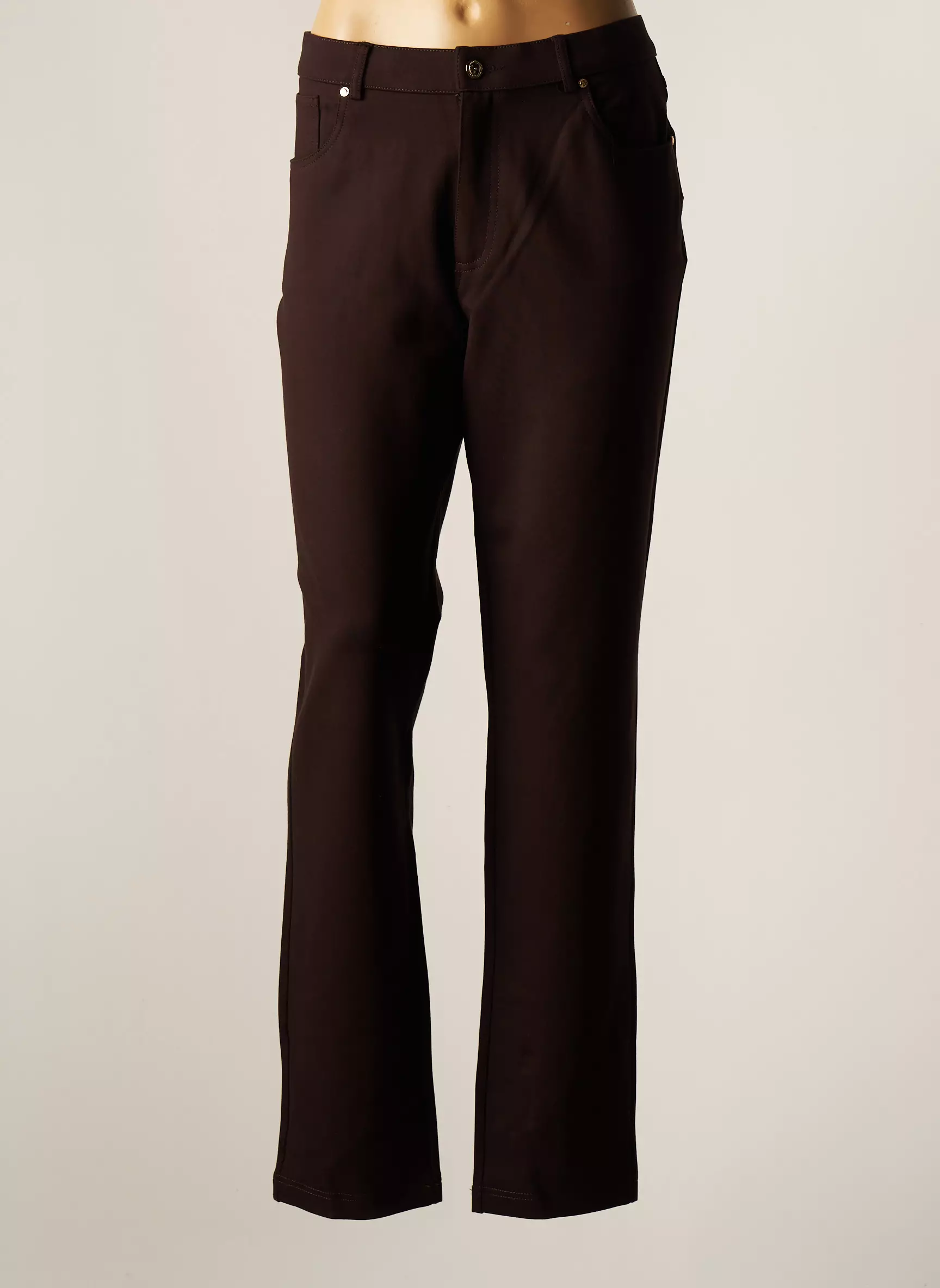 Lcdn Pantalons Slim Femme couleur marron