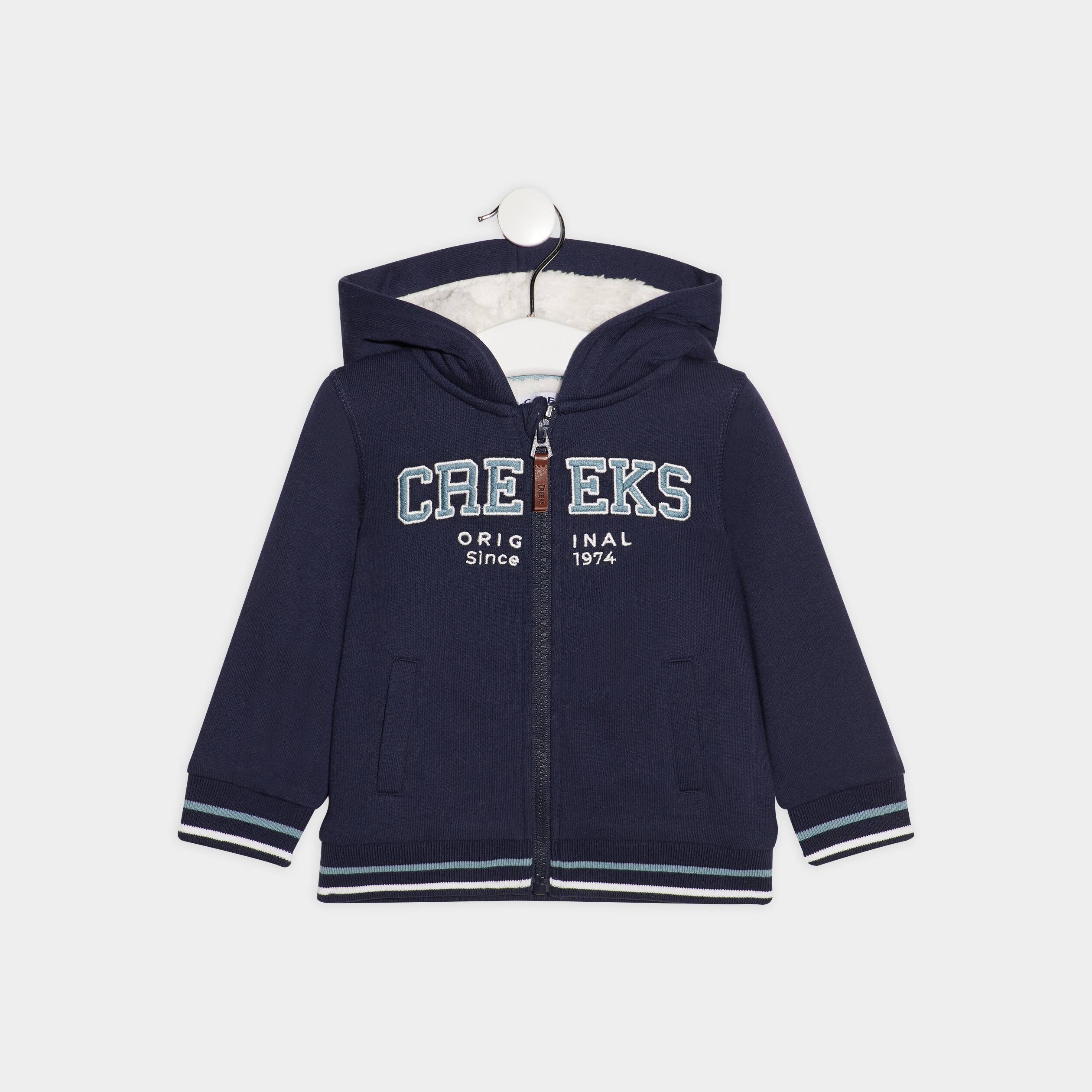 Gilet zippé à capuche Creeks bleu marine bébé garçon | La Halle