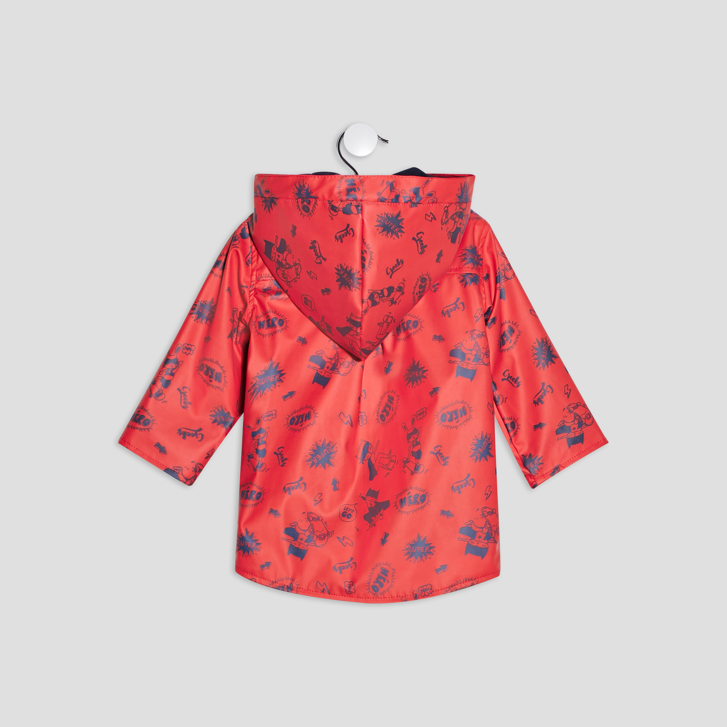 Parka droite à capuche rouge bébé garçon | La Halle