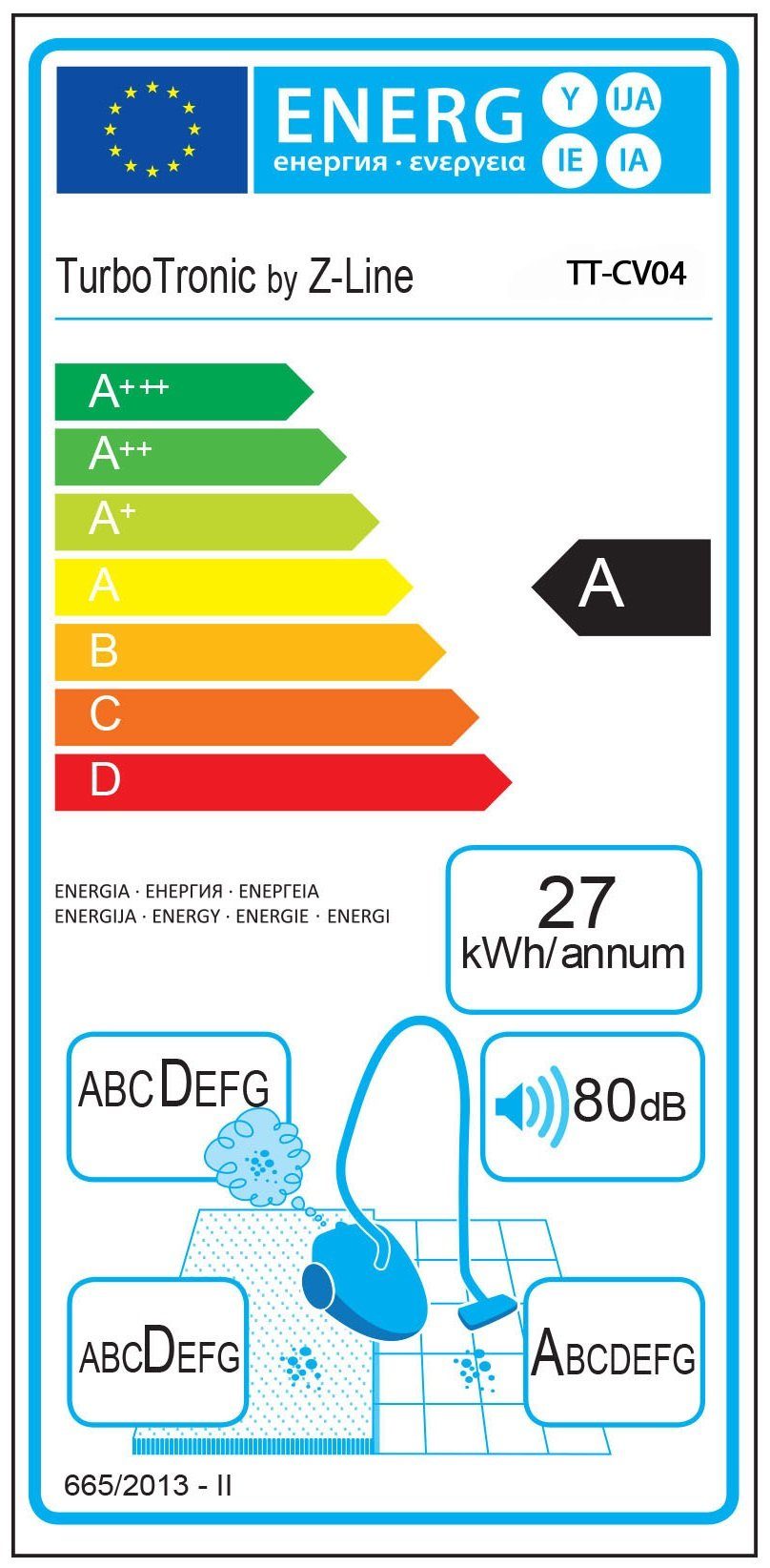 TurboTronic by Z-Line Bodenstaubsauger TurboTronic Multi Zyklon, 900 W, Beutellos, - CV04 Blau Staubsauger leistungsstarker Bodenstaubsauger 22kPa Saugkraft 900W ohne Beutel Trockensauger Parkett Tierhaare beutellos
