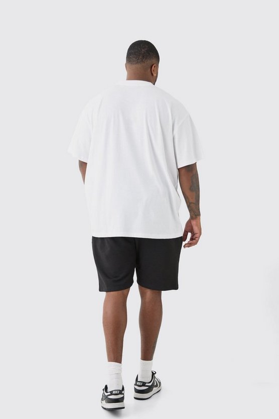 Plus T-Shirt & Shorts mit Pour Homme Print