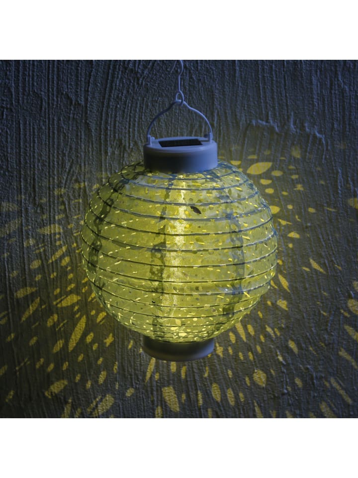 MARELIDA LED Solar Lampion mit Muster in grün - H: 23cm günstig kaufen onesize