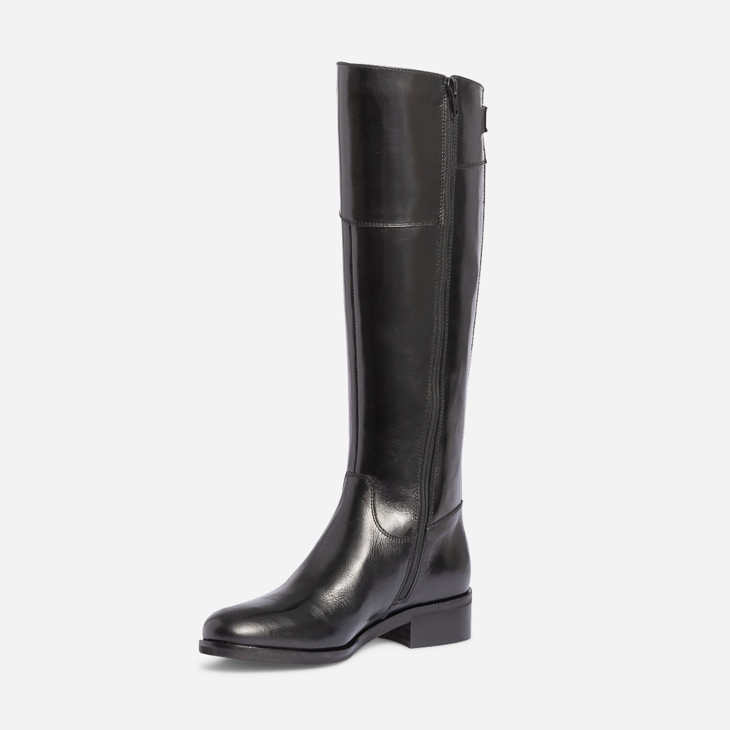 Botte noire en cuir glacé