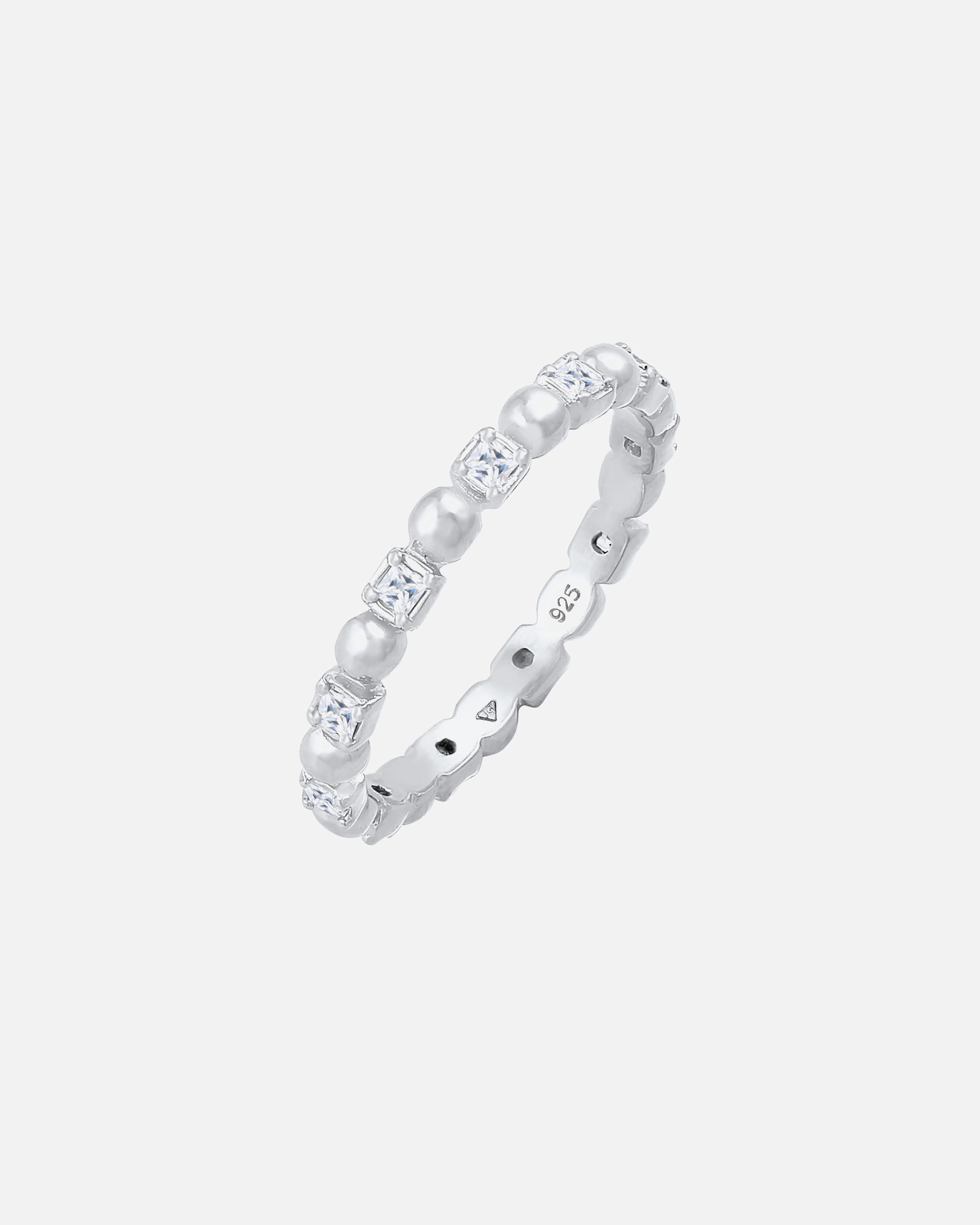 Anello minimalista da donna Elli con sfera quadrata e zirconi cubici in argento sterling 925 placcato oro