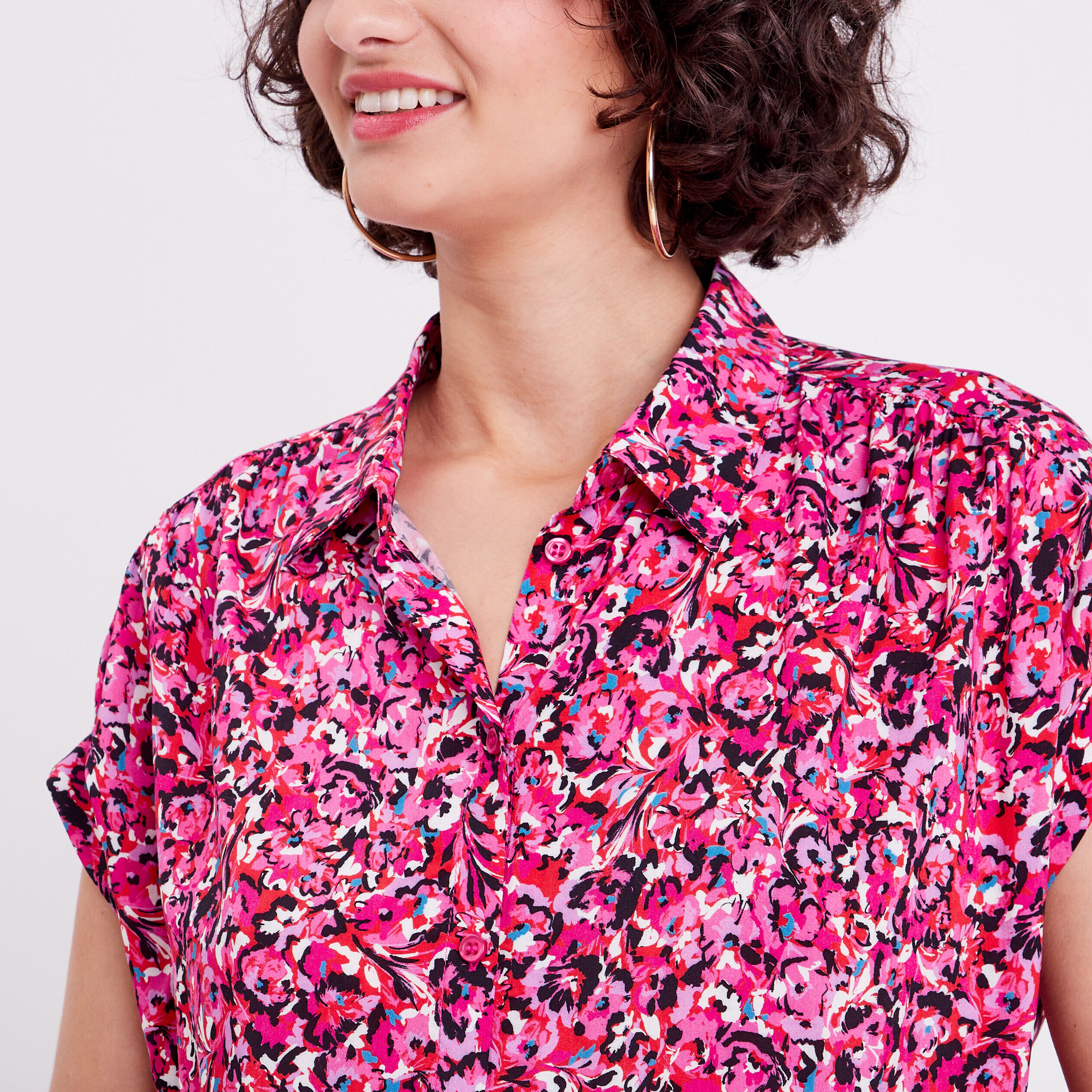 Chemise manches courtes rouge femme | Cache Cache