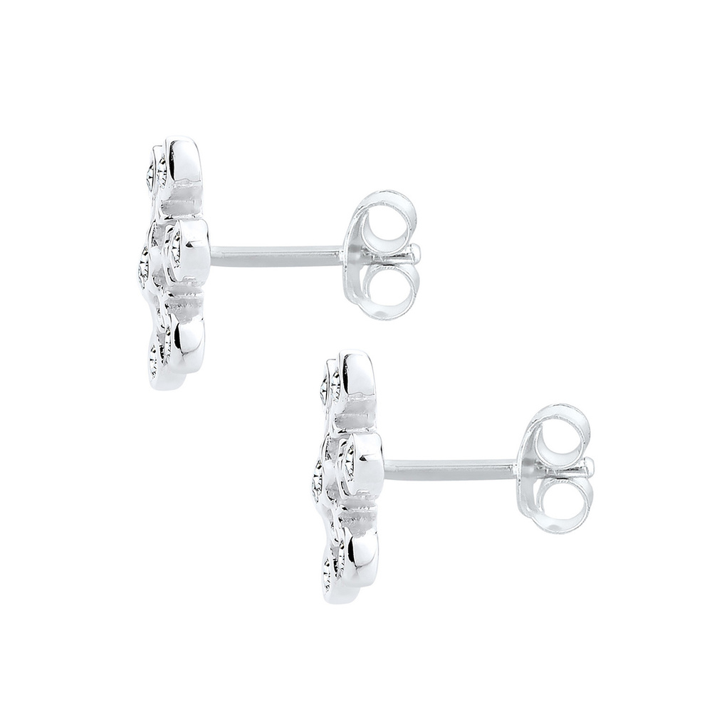 Elli Elli Boucles d'Oreilles Schneeflocke Weihnachten Kristalle Silber Boucles d'oreilles