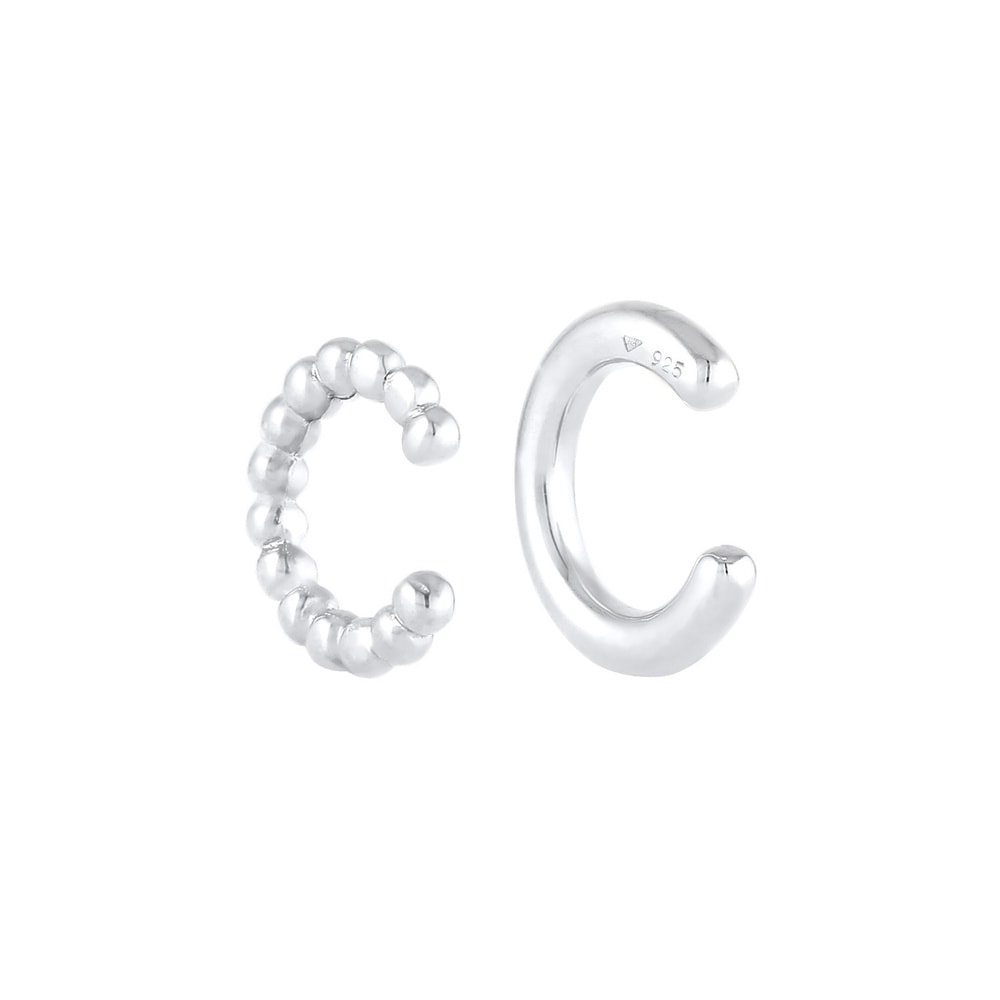 Elli Elli Boucles d'Oreilles Earcuff Basic Kugel Look 2er Set 925 Silber Boucles d'oreilles