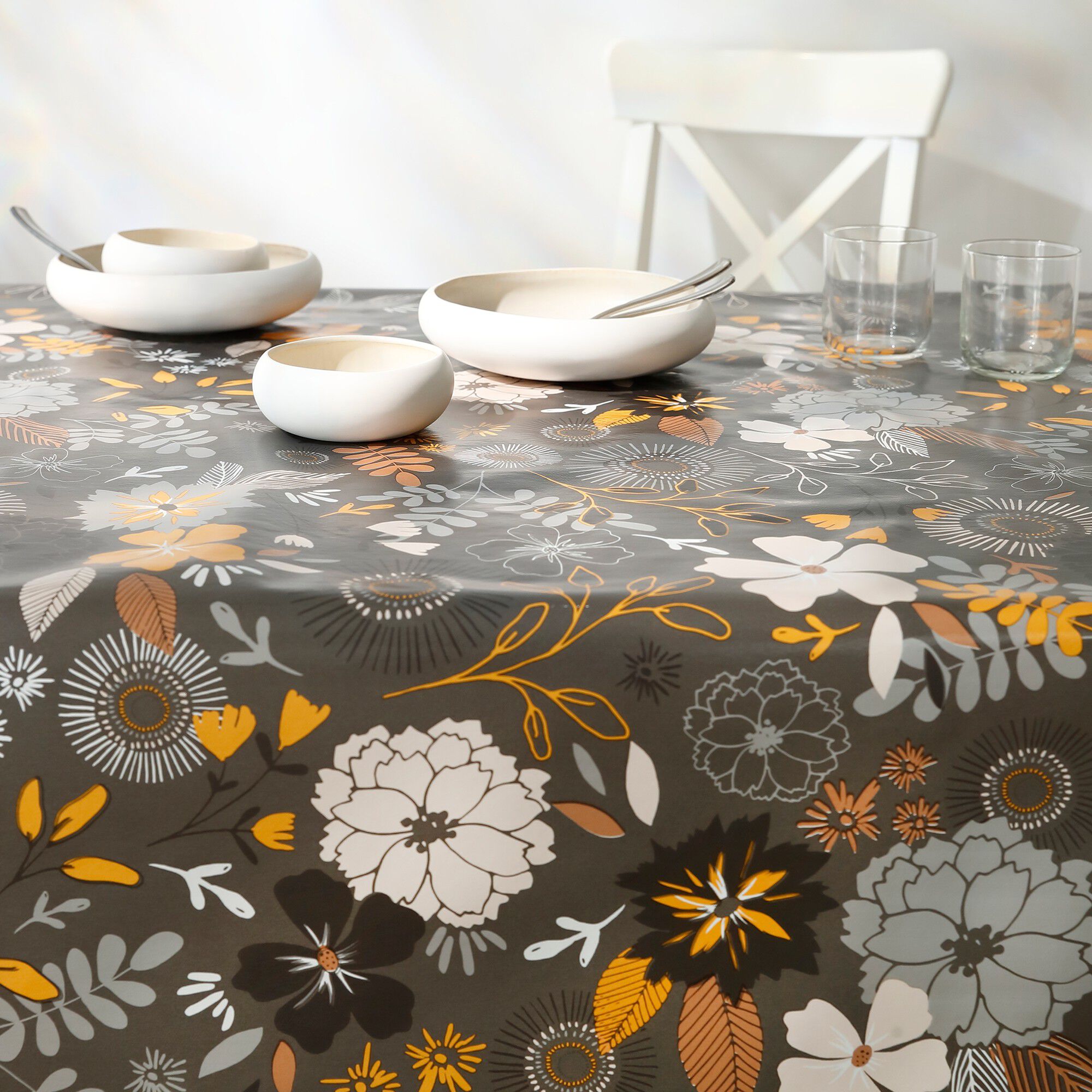 Nappe toile cirée imprimée végétal