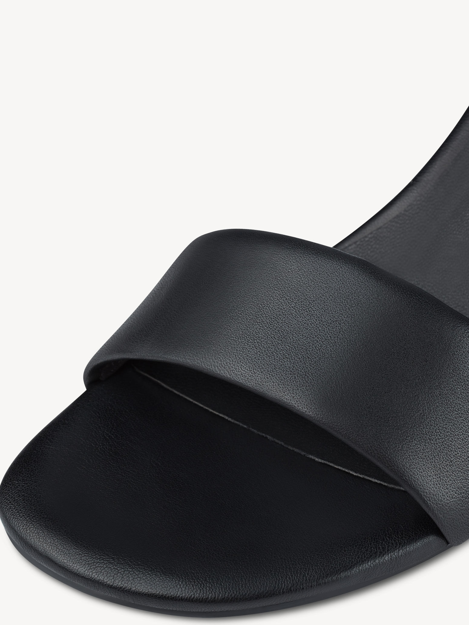 Sandale à talon en cuir - noir