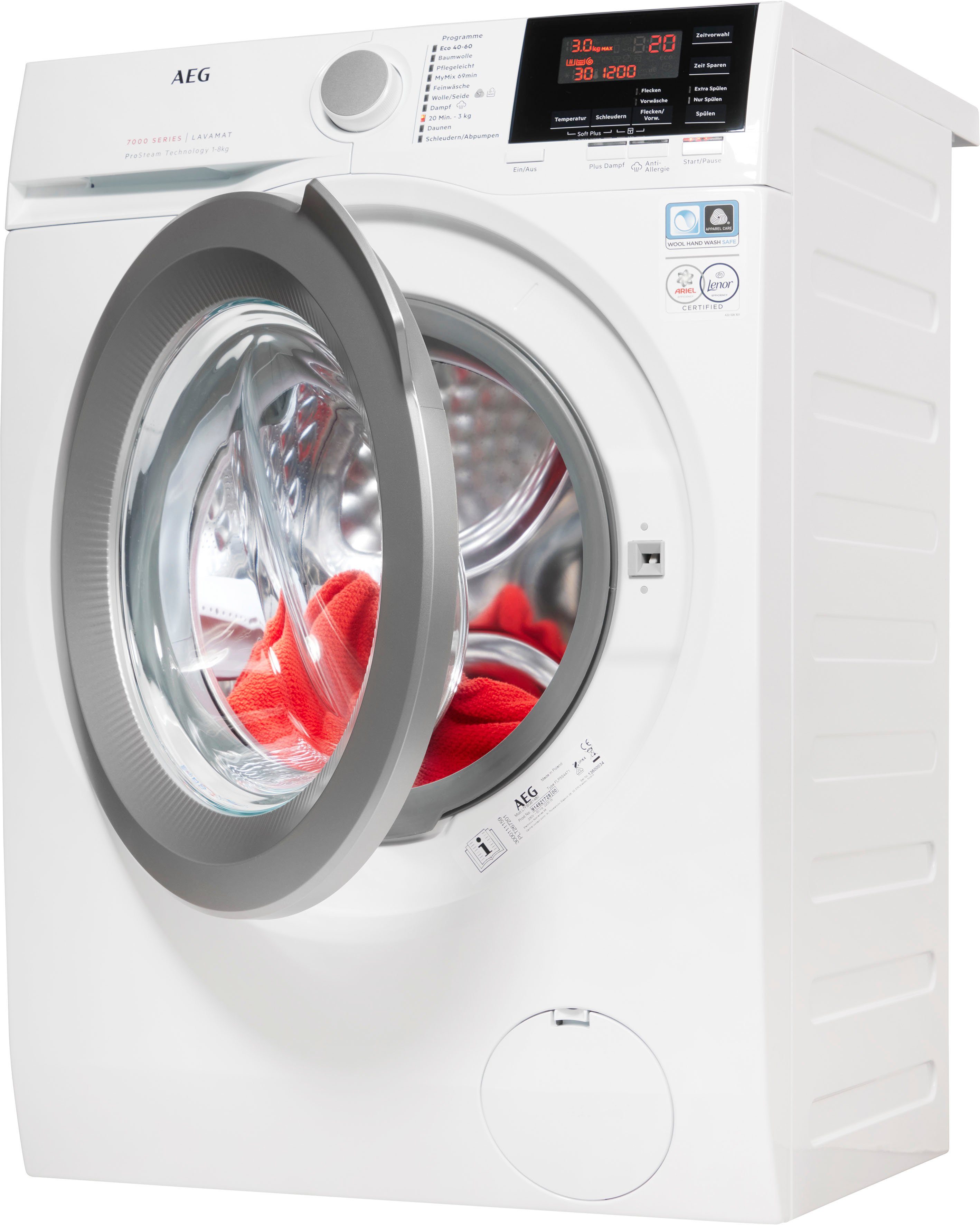 AEG Waschmaschine L7FBG61480 914921728, 8 kg, 1400 U/min