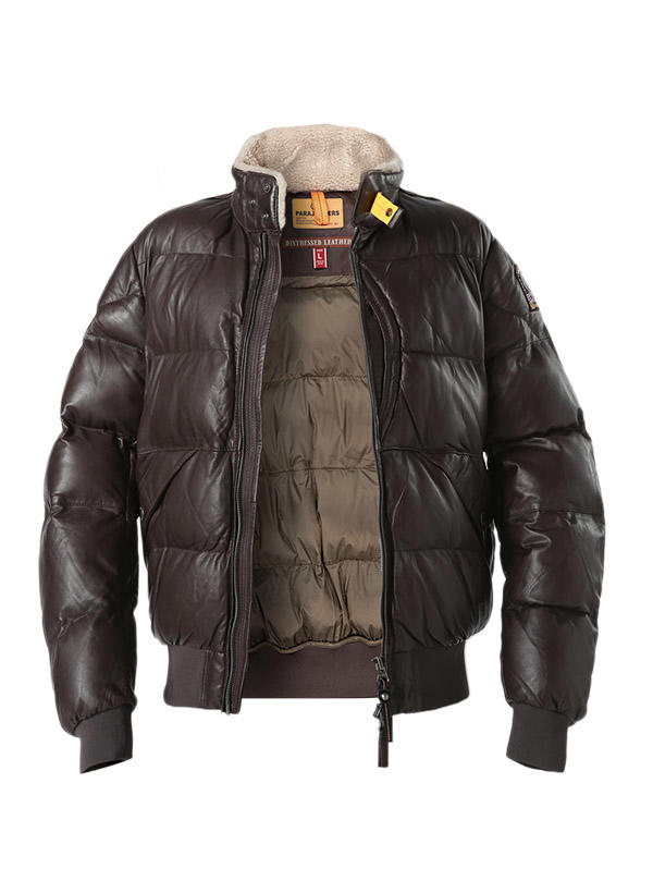 PARAJUMPERS, Lederblouson, Lammnappa wattiert, braun