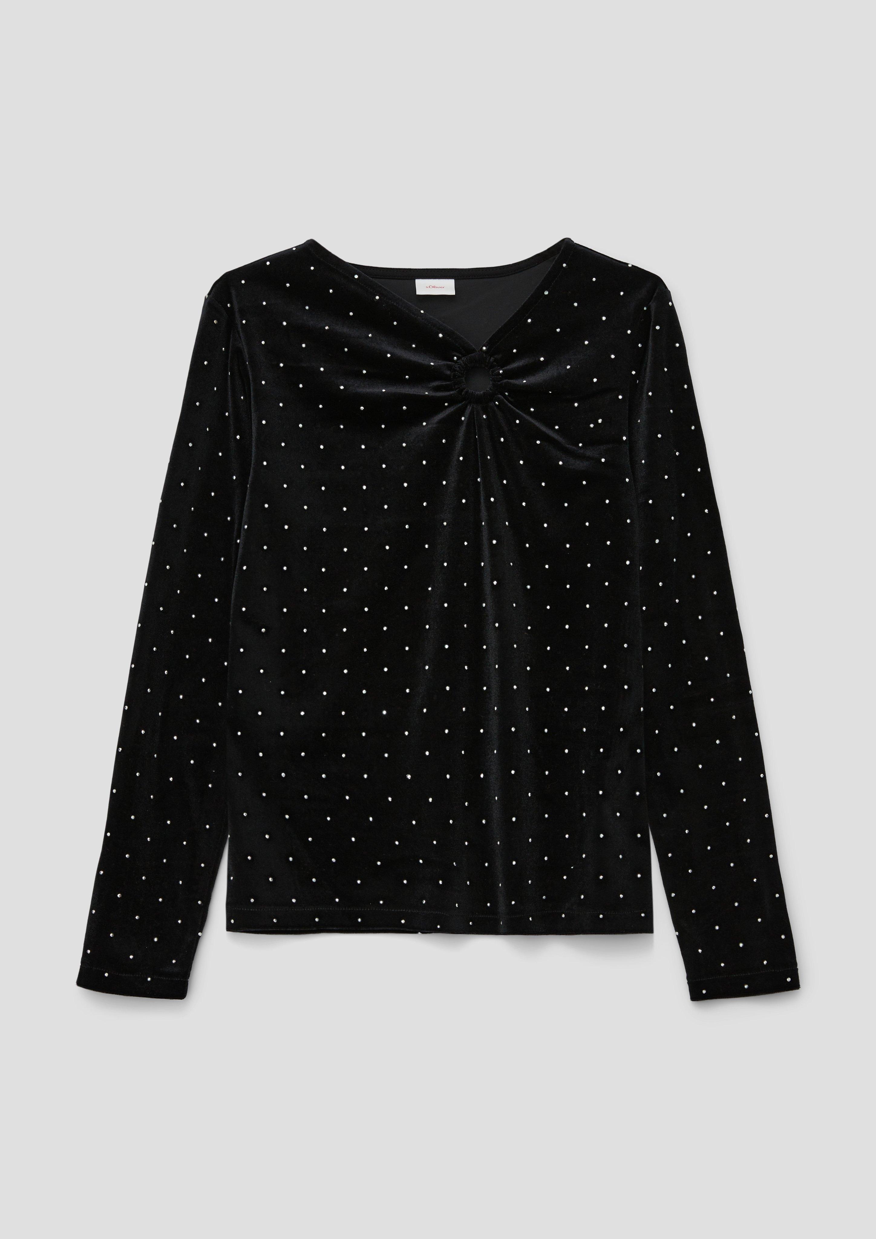 Samt-Longsleeve mit Nieten  2137289-9999