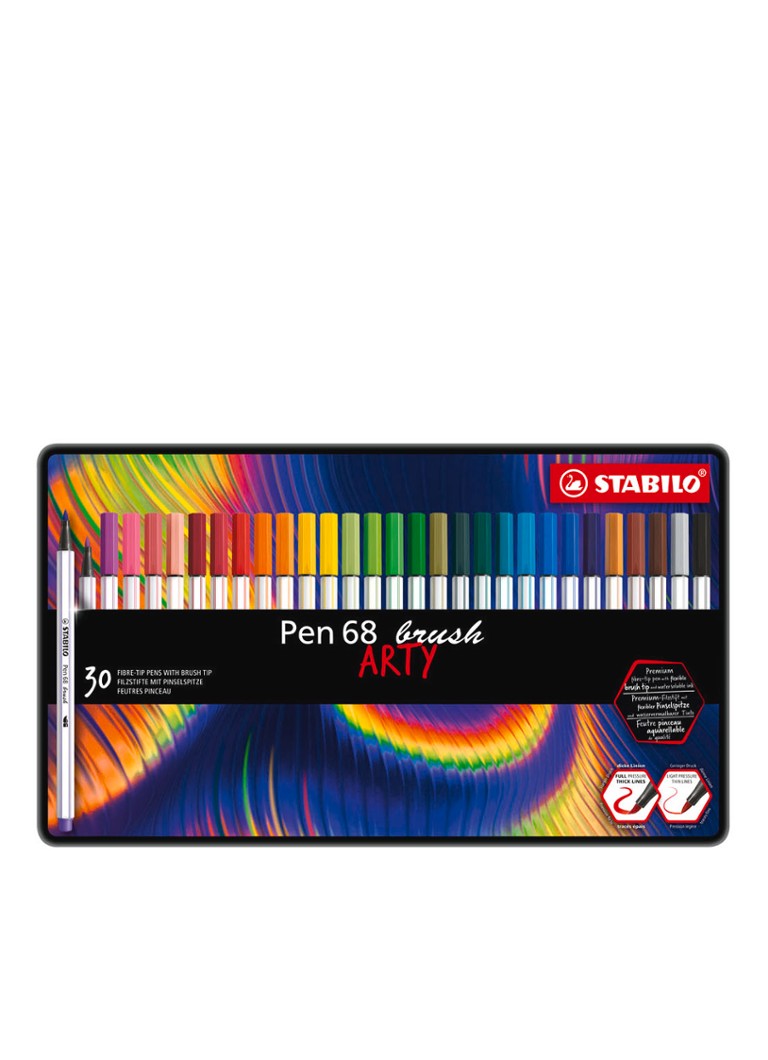 Conjunto de 30 pincéis Stabilo Pen 568 Arty