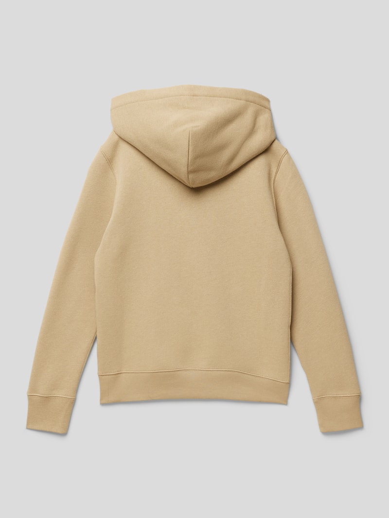 Hoodie mit Logo-Stitching in khaki