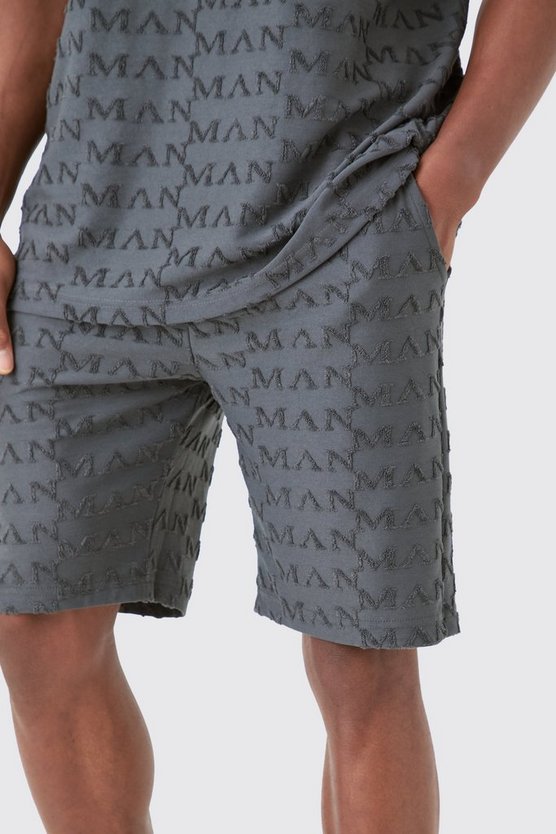 Lockere Man Frottee Jacquard Shorts
