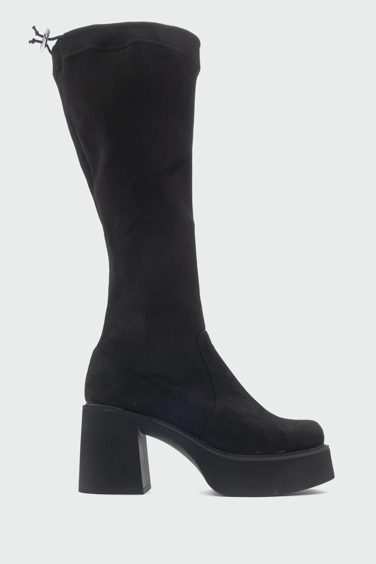 LuviShoes  Damenstiefel aus gepunktetem schwarzem Wildleder